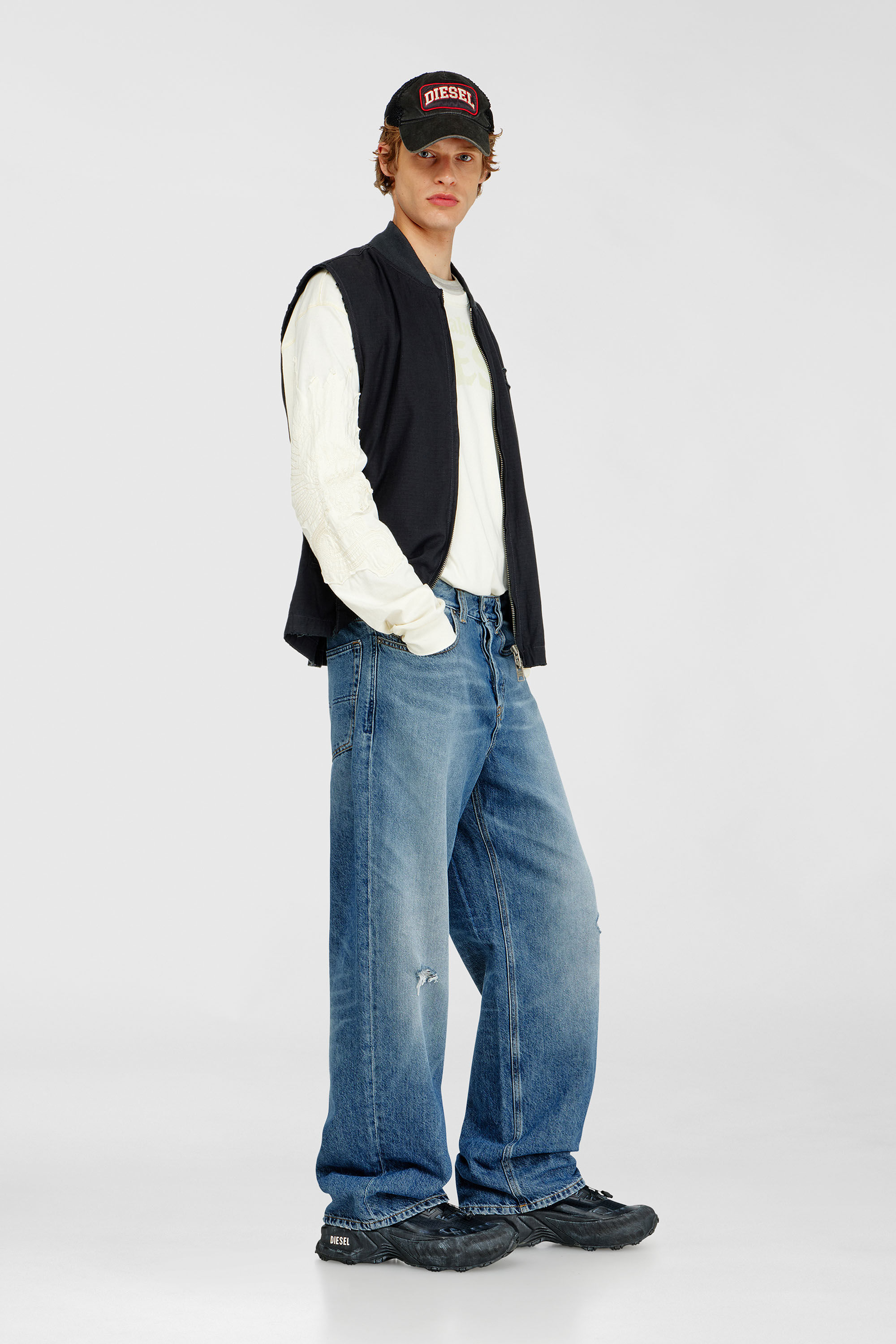 Diesel - Relaxed Jeans 2001 D-Macro 09P61 Homme, Bleu moyen - Image 1