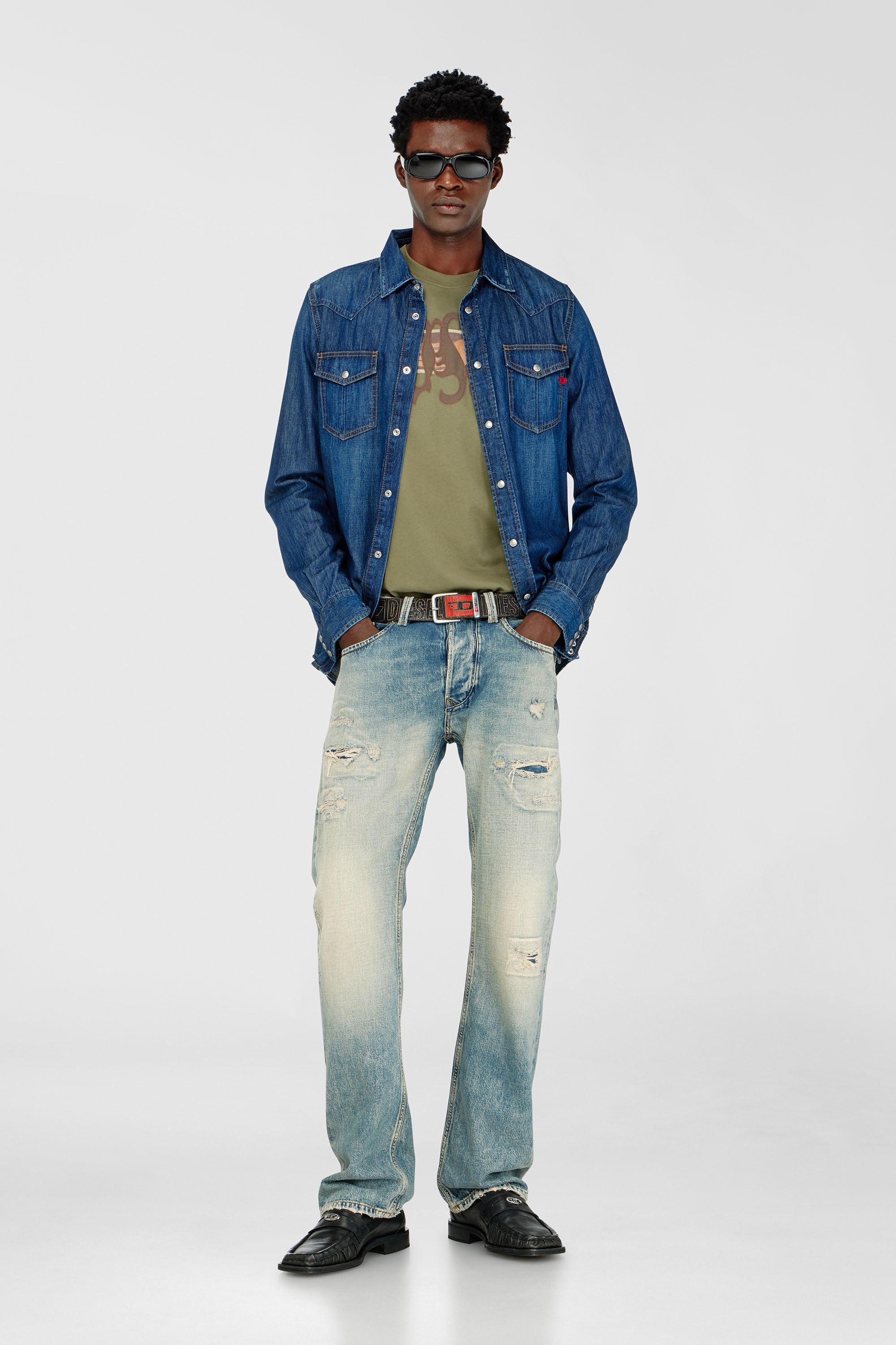 Diesel - D-VEGA, Surchemise en denim Homme in Bleu - 1