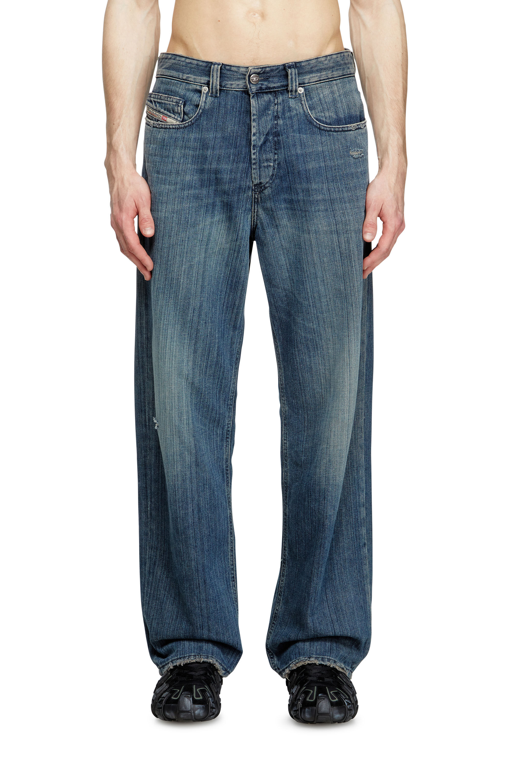 Diesel - Relaxed Jeans 2001 D-Macro 09M09 Homme, Bleu Foncé - Image 3