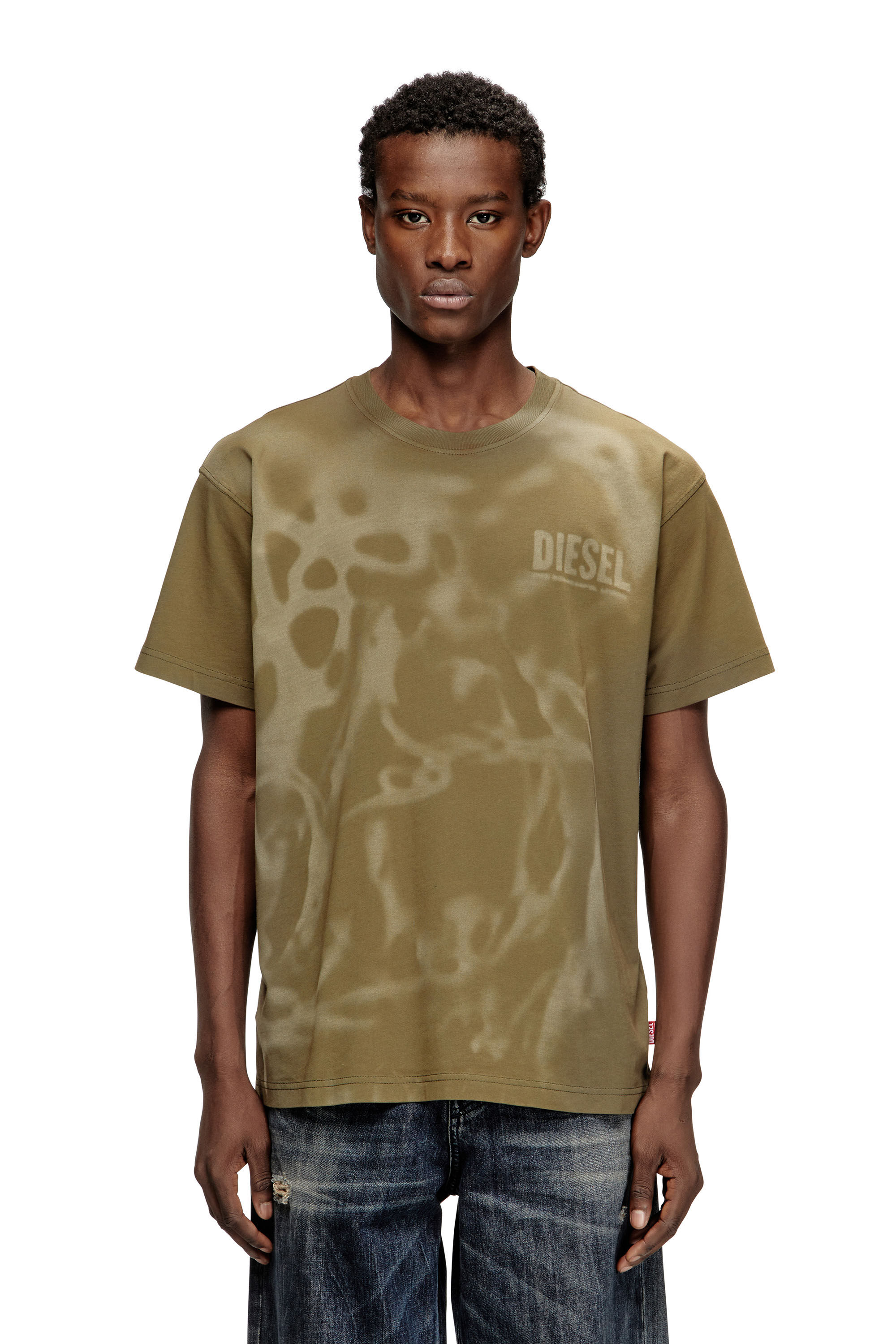 Diesel - T-NORM-V7, Herren Baumwoll-T-Shirt mit Laserdruck in Beige - 3
