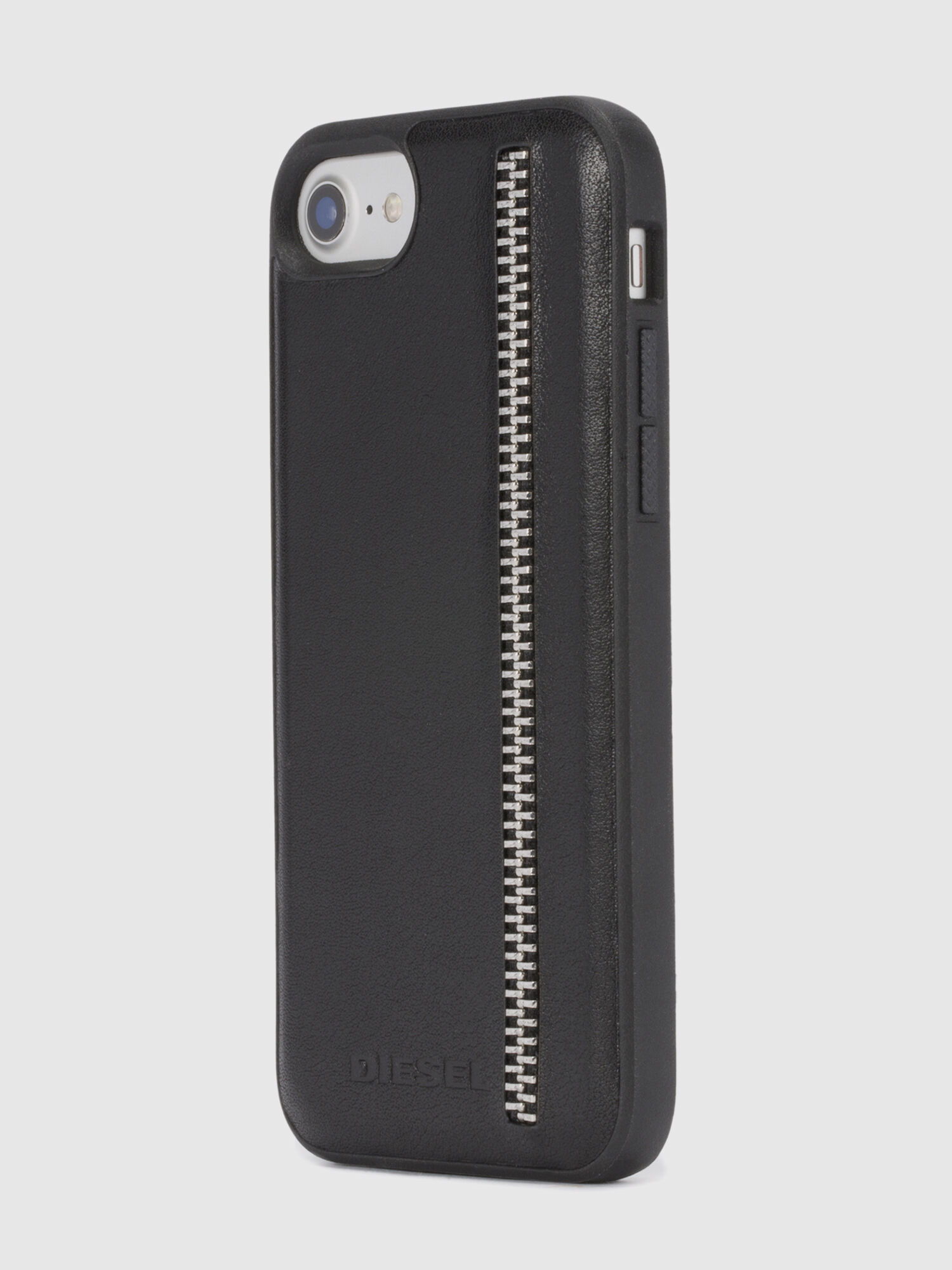 Diesel - ZIP BLACK LEATHER IPHONE 8 PLUS/7 PLUS/6s PLUS/6 PLUS CASE, Unisex Schutzhülle mit Reißverschlussdetail, iPhone 8Plus/7Plus/6s Plus/6Plus in Schwarz - 6