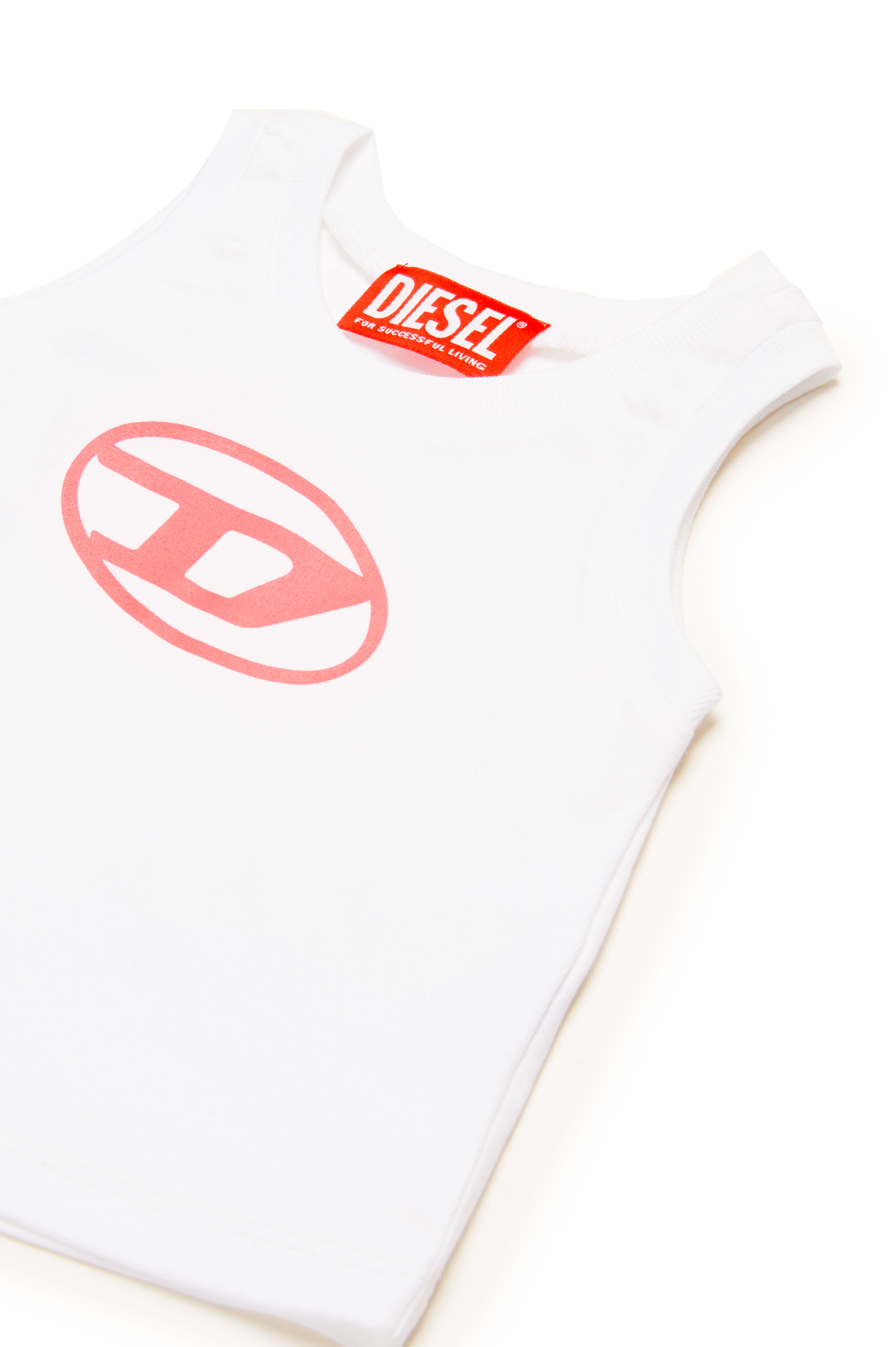 Diesel - MTARBIB, Top senza maniche con logo Oval D Donna in Bianco - 3