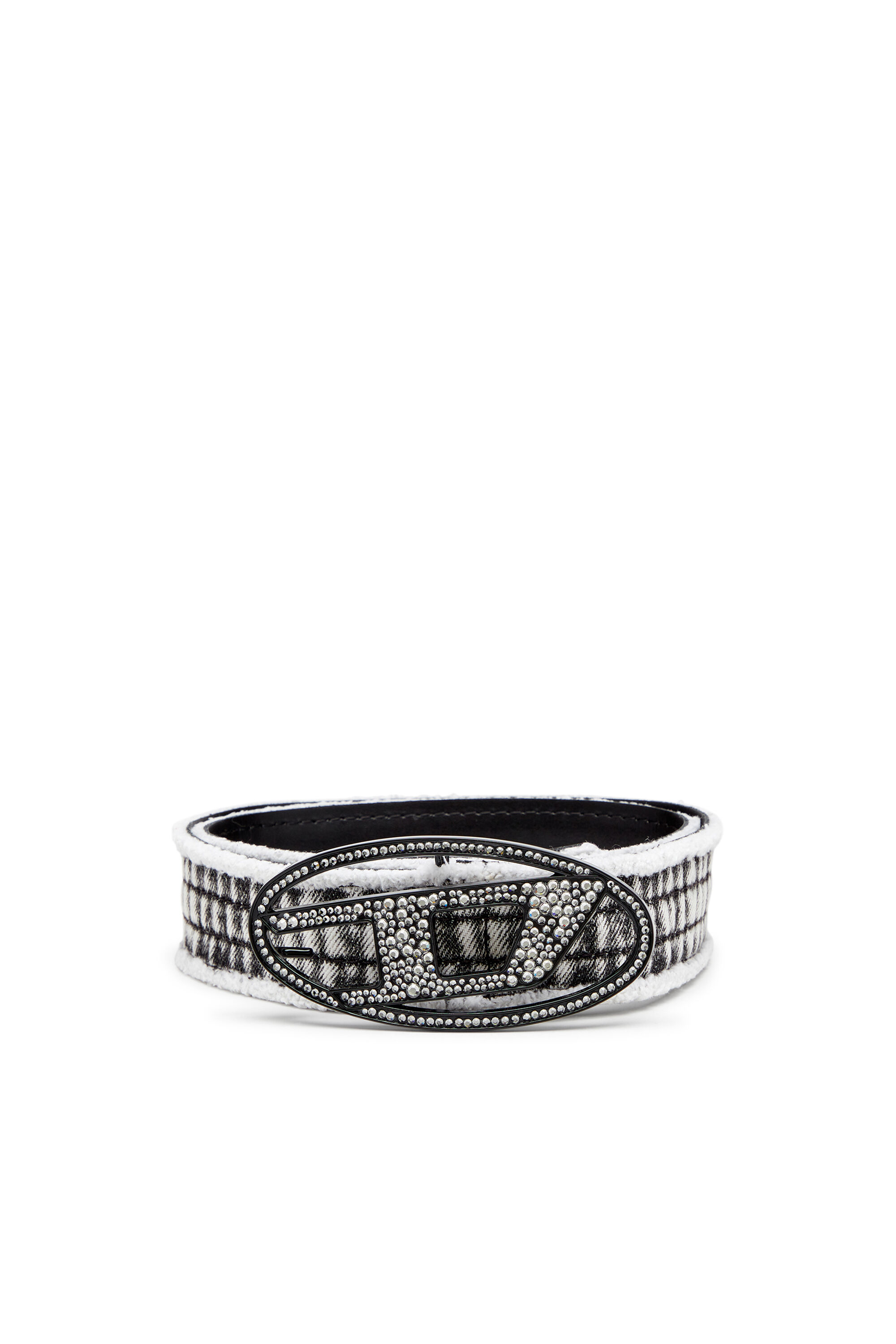 Diesel - B-1DR STRASS, Cintura 3.9 cm in denim pelle con fibbia gioiello Donna in Nero - 1