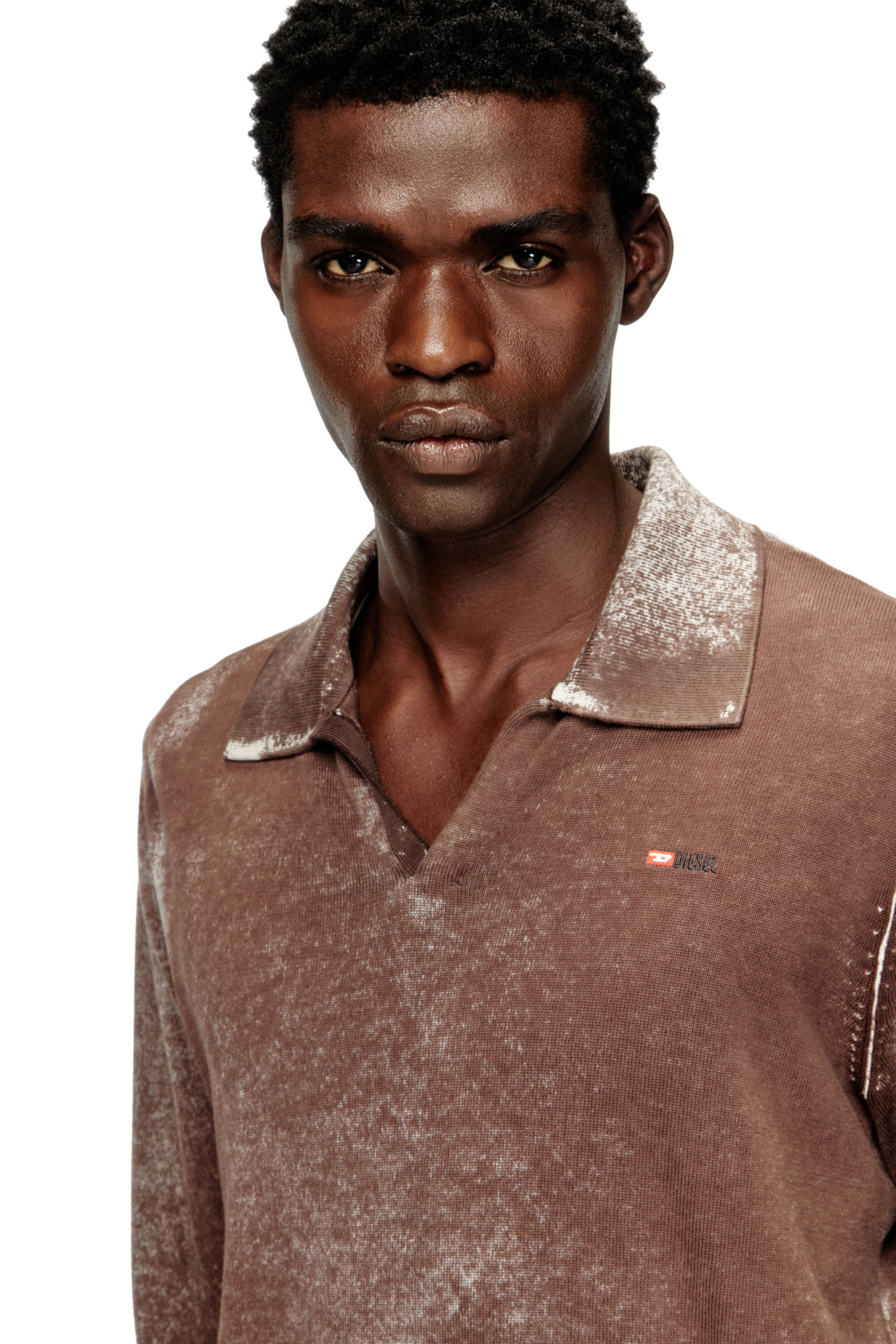 Diesel - K-LAWRENCE, Polo jumper with faded reverse print Uomo in Multicolor - 5