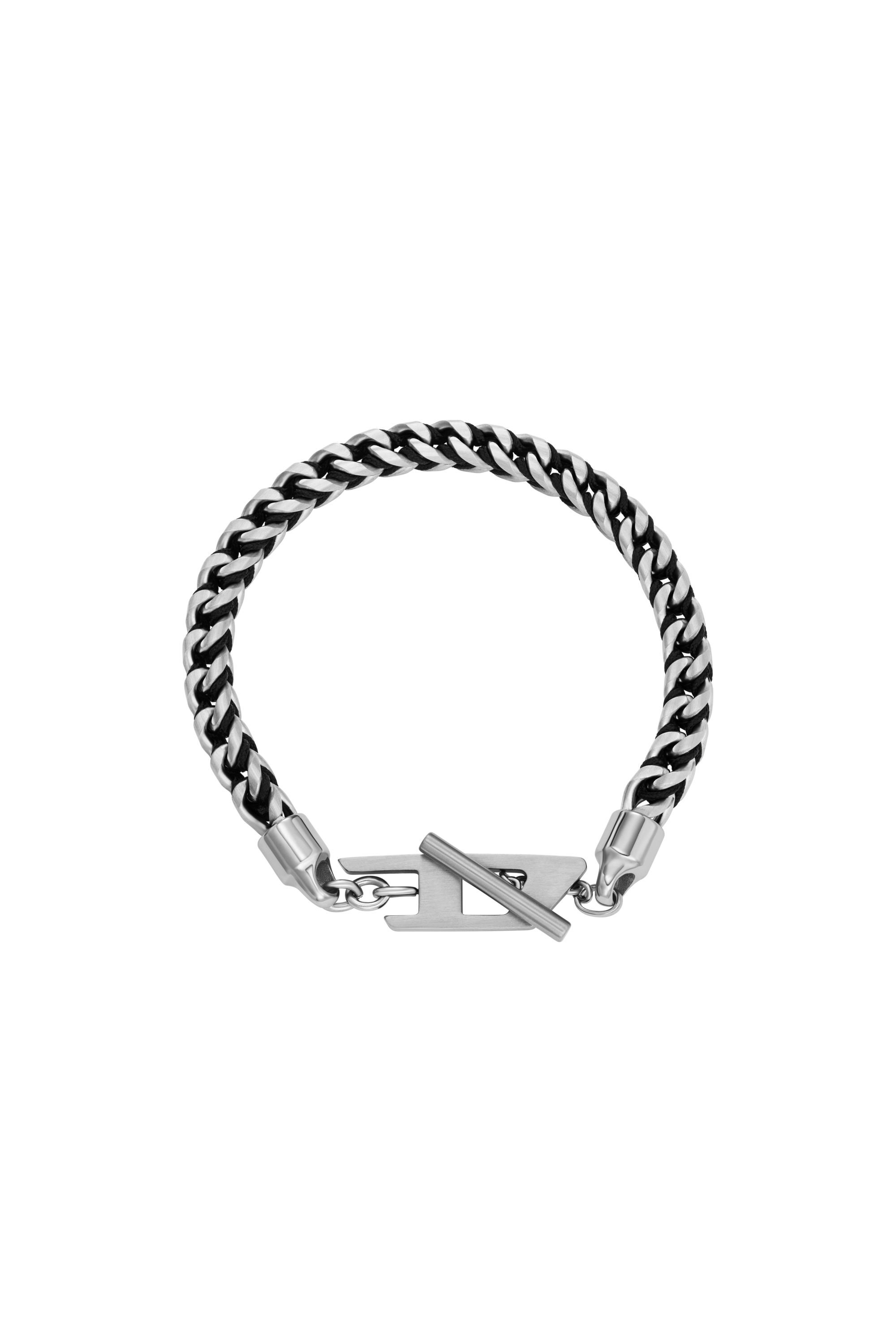 Diesel - DX1540040, Bracciale a catena in acciaio inossidabile intrecciato Unisex in Argento - 1