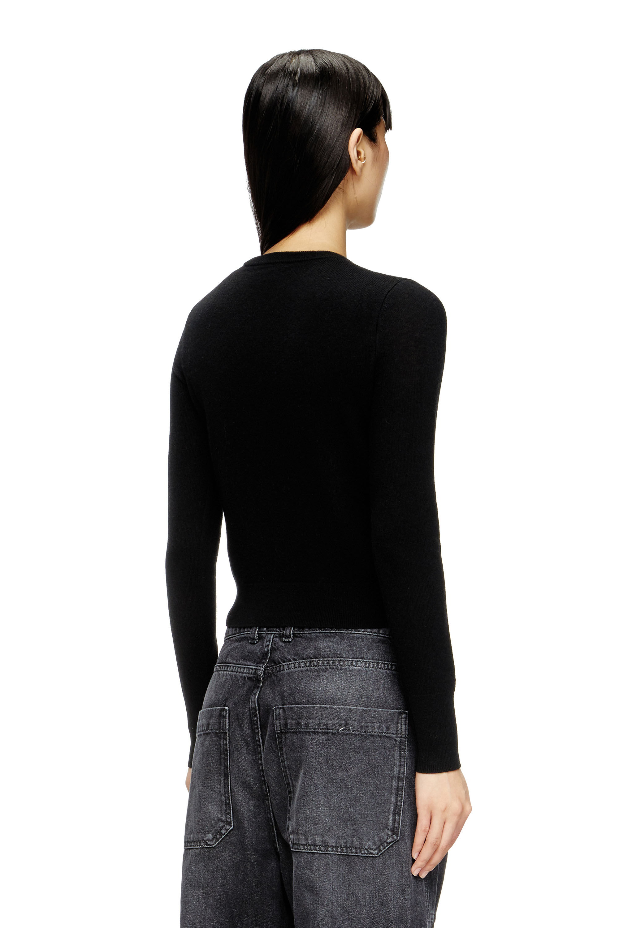 Diesel - M-AREESAX, Top in lana e cashmere Donna in Nero - 4