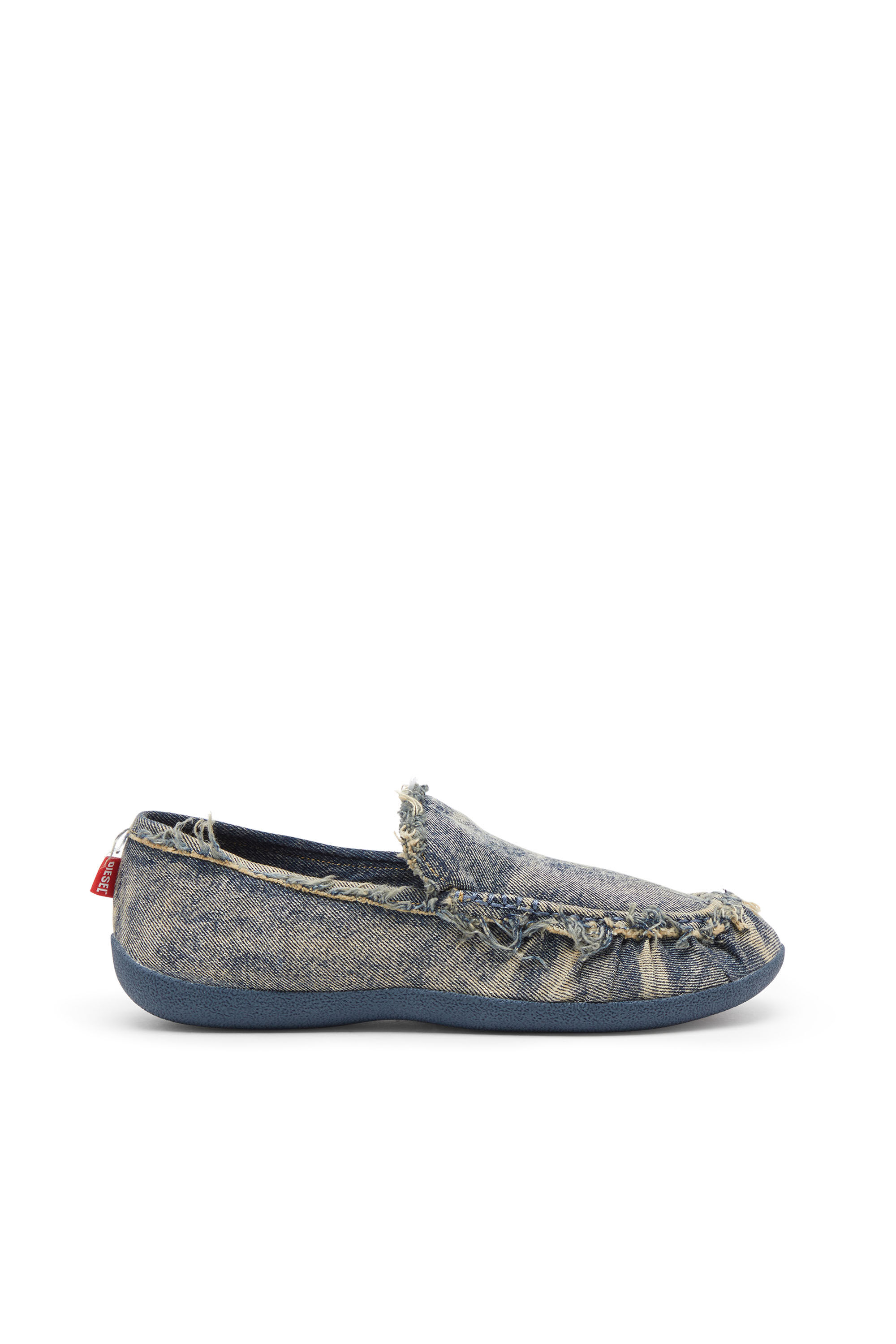 Diesel - D-SHOCK MOC, Herren D-Shock-Loafer aus Denim in vielgetragener Optik in Blau - 1