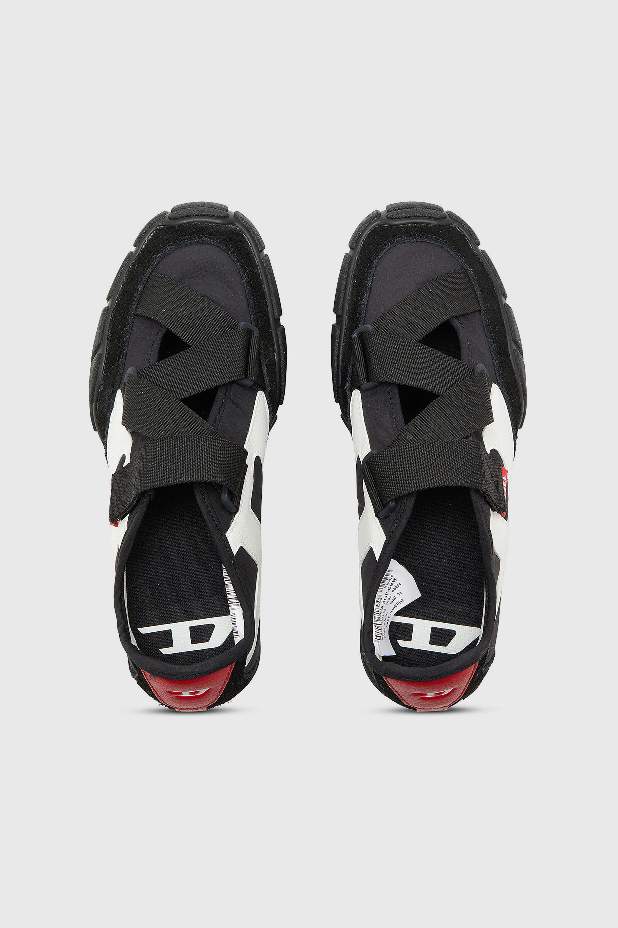 Diesel - S-PAGODHA SLIP-ON W, Damen S-Pagodha-Schn&uuml;rsenkel-Freie Sneakers aus Ripstop mit Riemen in Schwarz/Wei&szlig; - 4