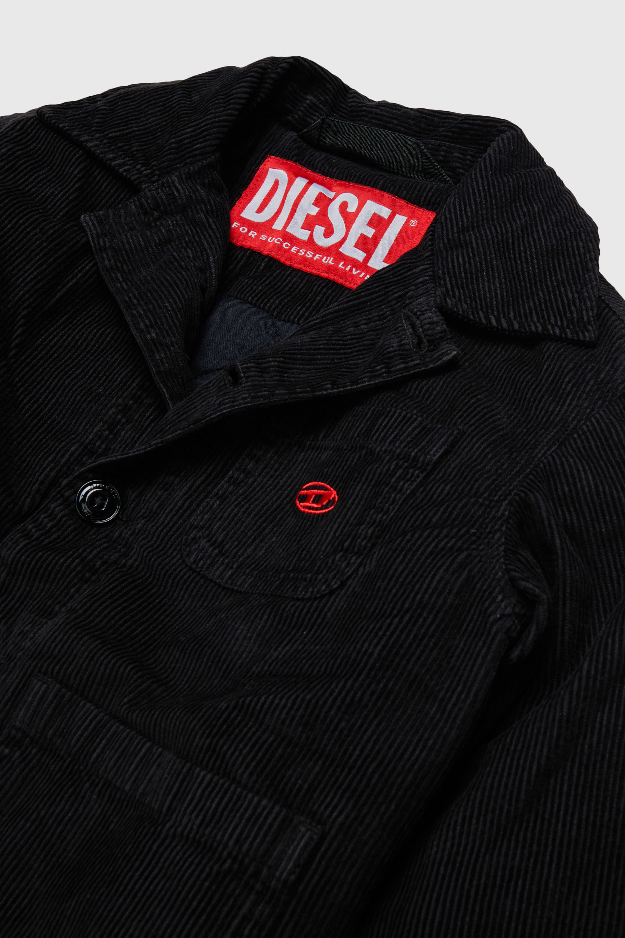 Diesel - JMILL, Surchemise en velours c&ocirc;tel&eacute; Homme in Noir - 3
