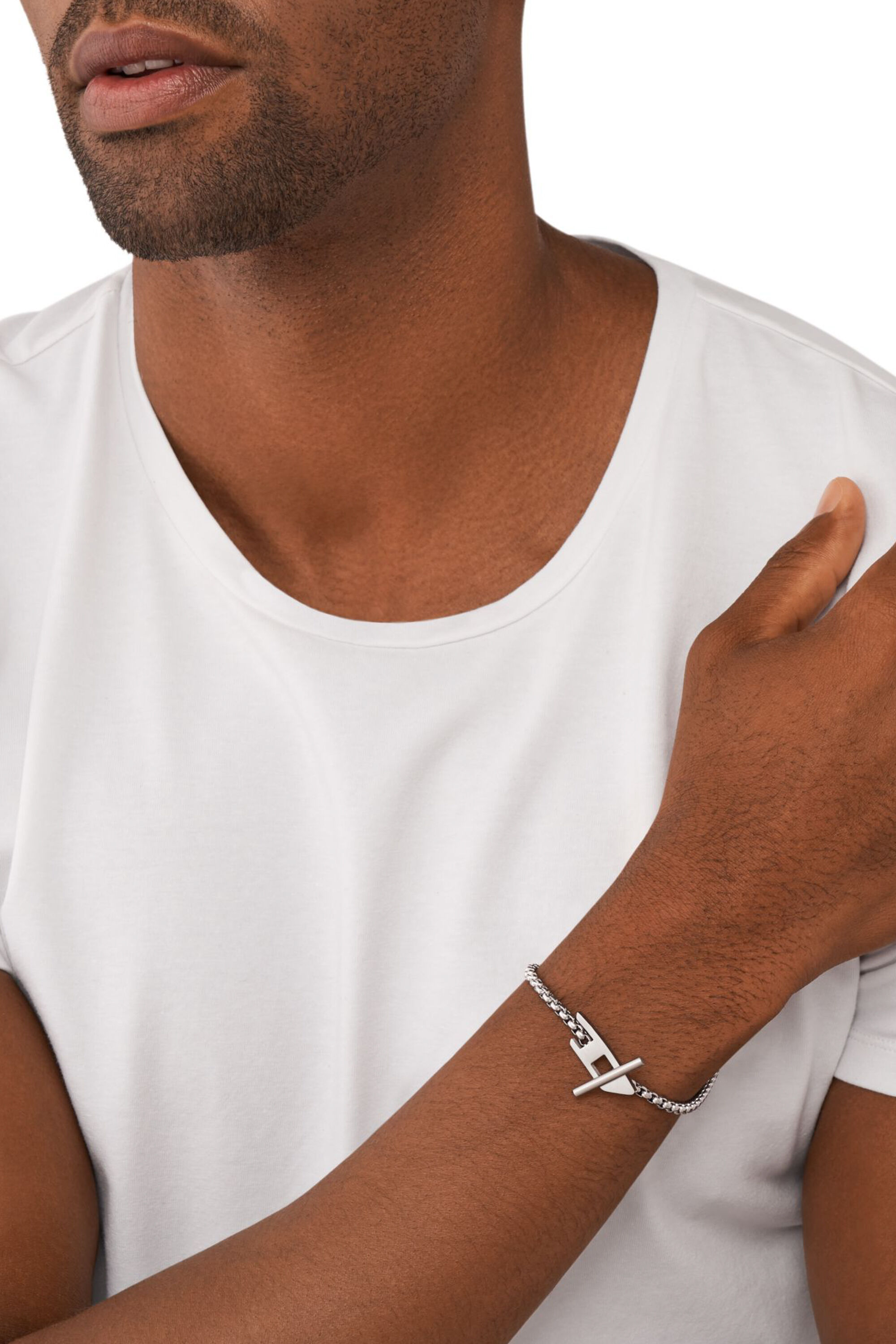 Diesel - DX1476, Unisex Kettenarmband aus Edelstahl in Silber - 4