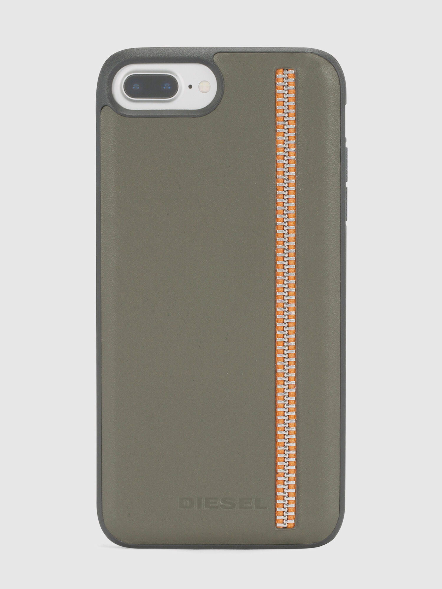 Diesel - ZIP OLIVE LEATHER IPHONE 8 PLUS/7 PLUS/6s PLUS/6 PLUS CASE, Unisex Olivgrüne Schutzhülle mit Reißverschlussdetail, iPhone 8Plus/7Plus/6s Plus/6Plus in Olivgrün - 2