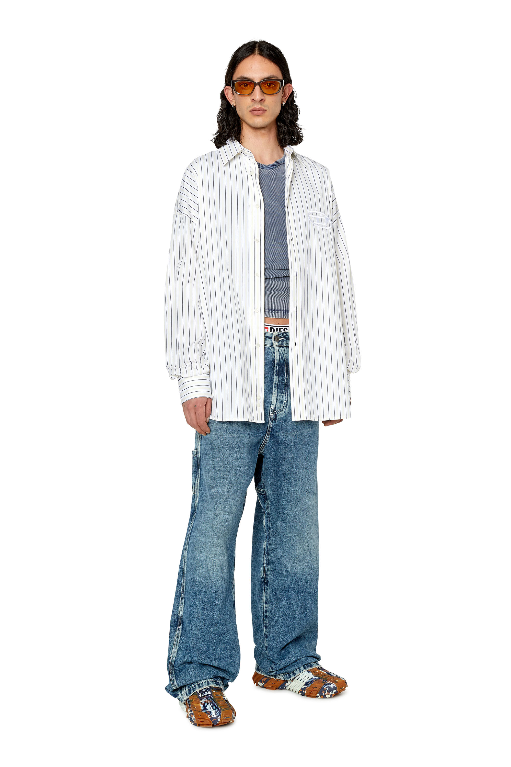 Diesel - S-DOUBLY-STRIPE, White/Yellow - Image 1