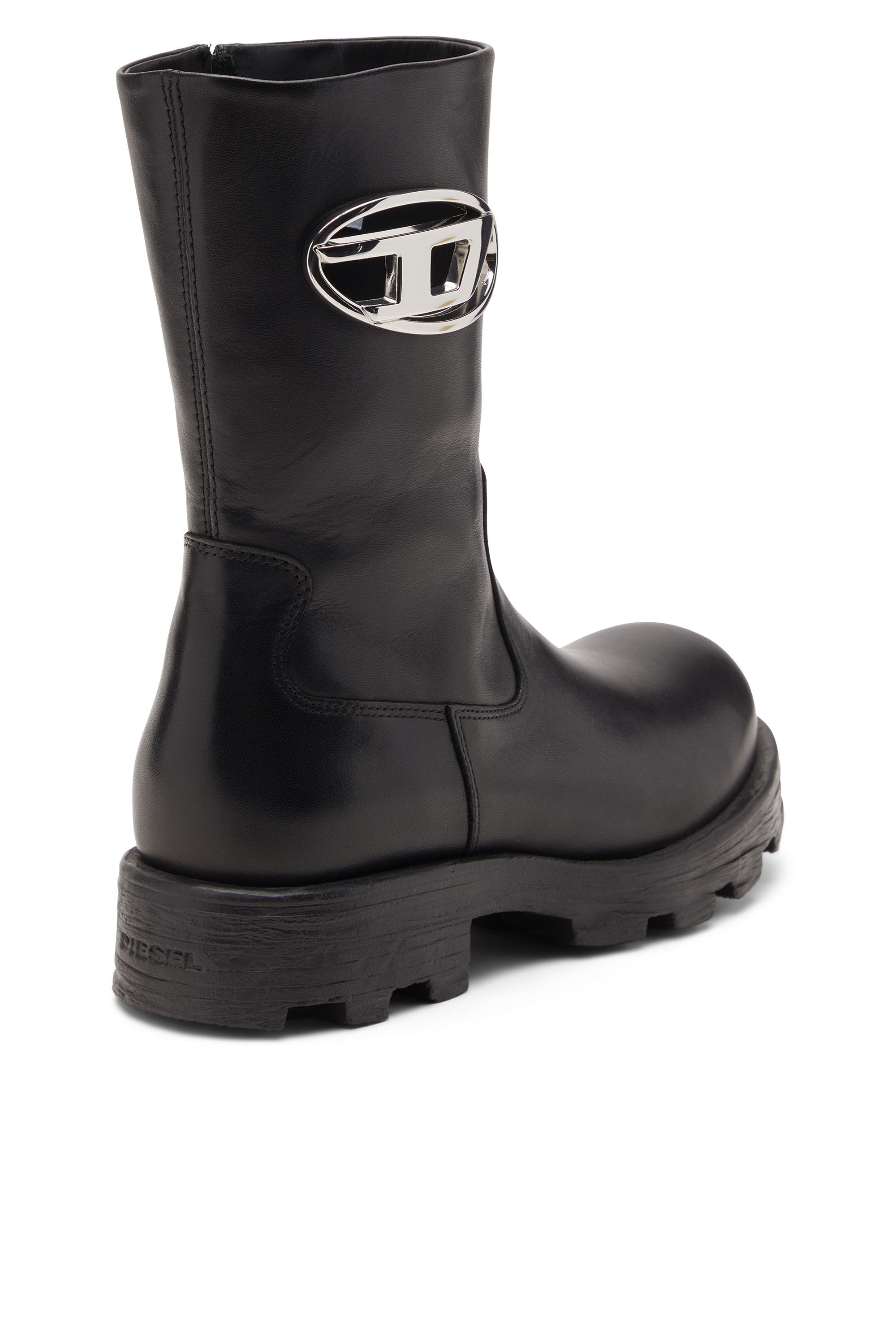Diesel - D-HAMMER BKR D W, D-Hammer-Bottes de motard en cuir brillant Femme in ToBeDefined - 4