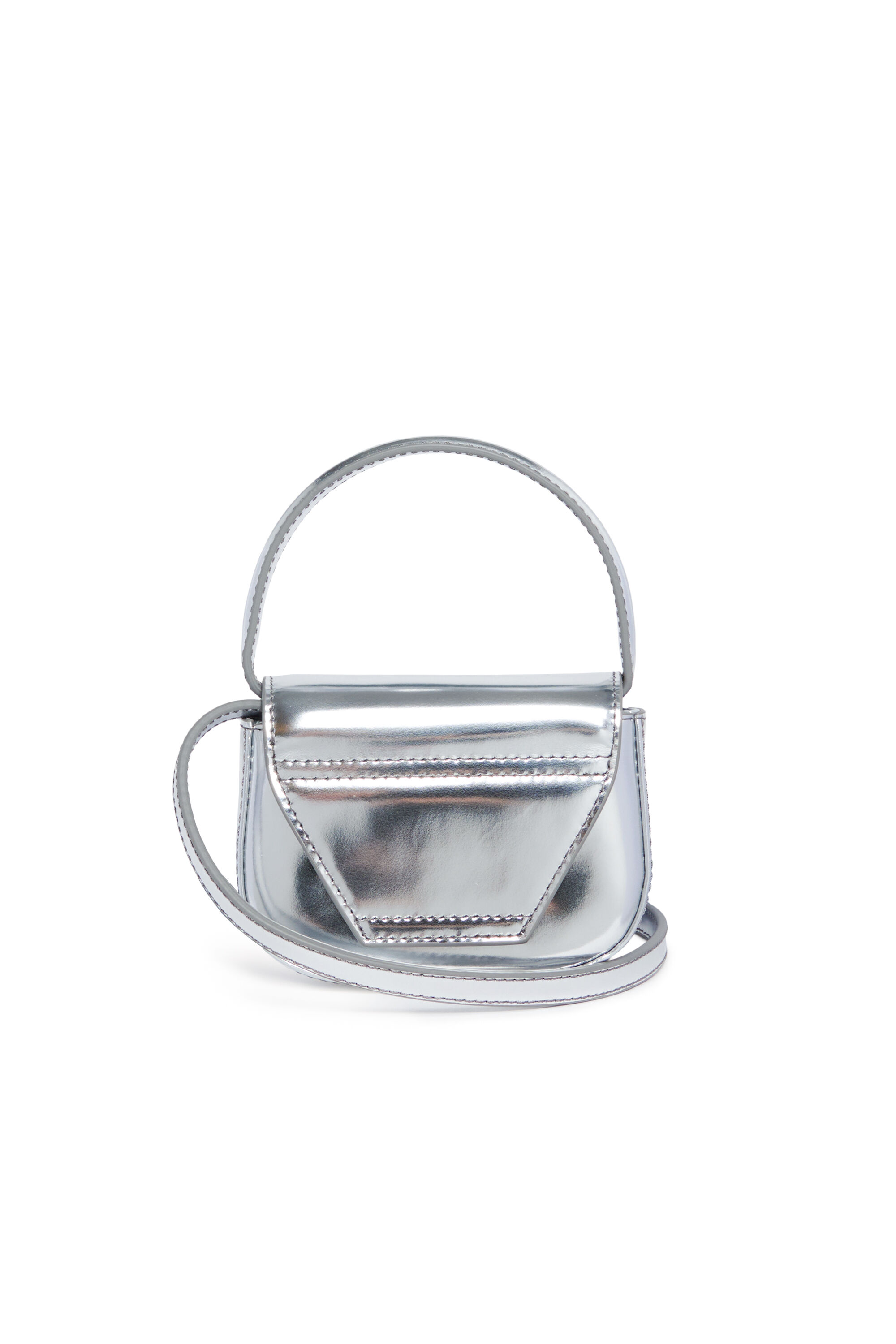 Diesel - 1DR XS, Iconica mini borsa a spalla in pelle metallizzata opaca Donna in Argento - 2