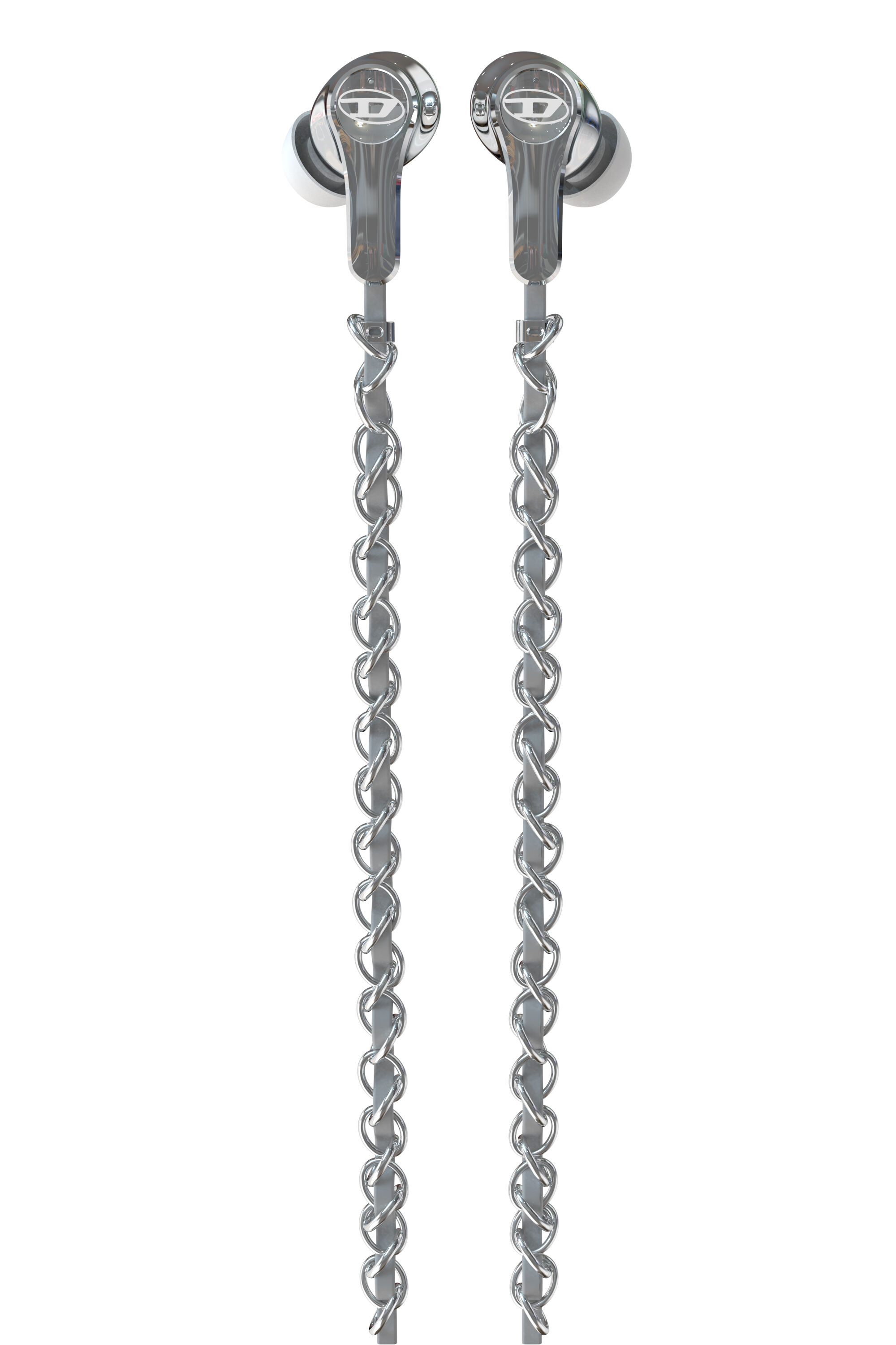 DIESEL WIRED EARBUDS 有線イヤホン 極美品　保護シール付き DIESEL WIRED EARBUDS 有線イヤホン シルバー 新品未開封 即日配送