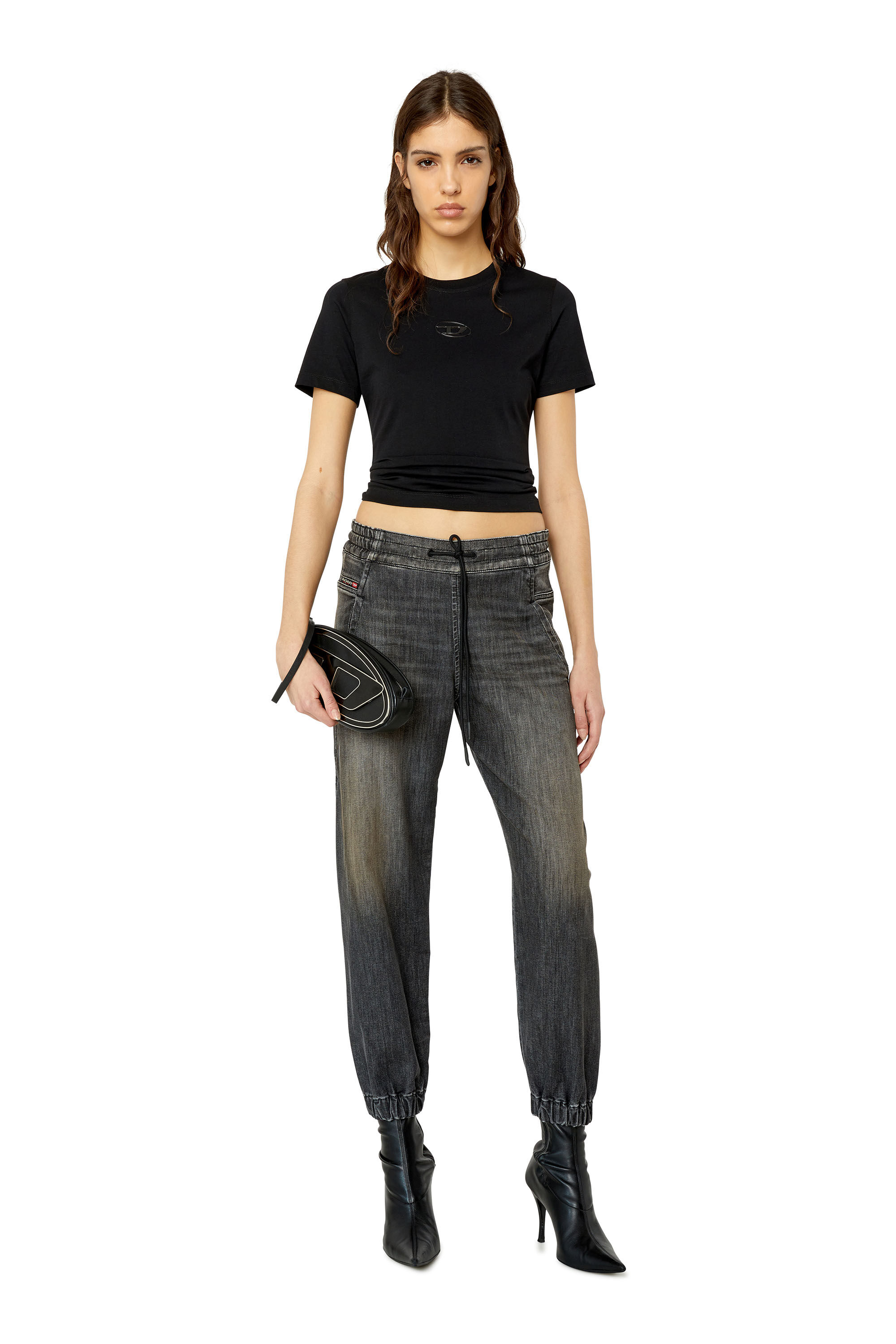 Diesel - Krailey JoggJeans® 09F01 Boyfriend, Schwarz/Dunkelgrau - Image 1