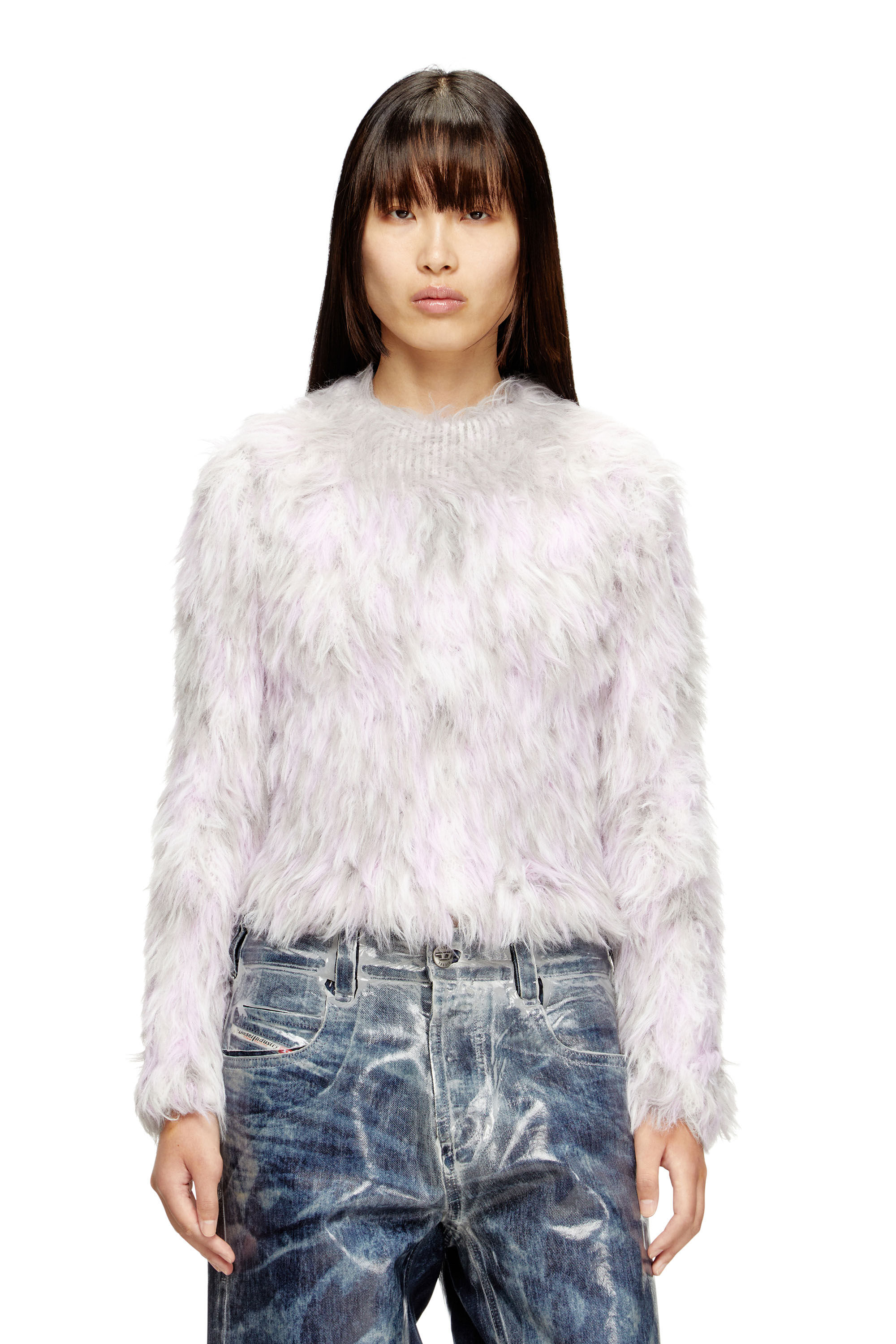 Diesel - M-ANNIKA, Pull en jacquard tricoté duveteux Femme in Polychrome - 3