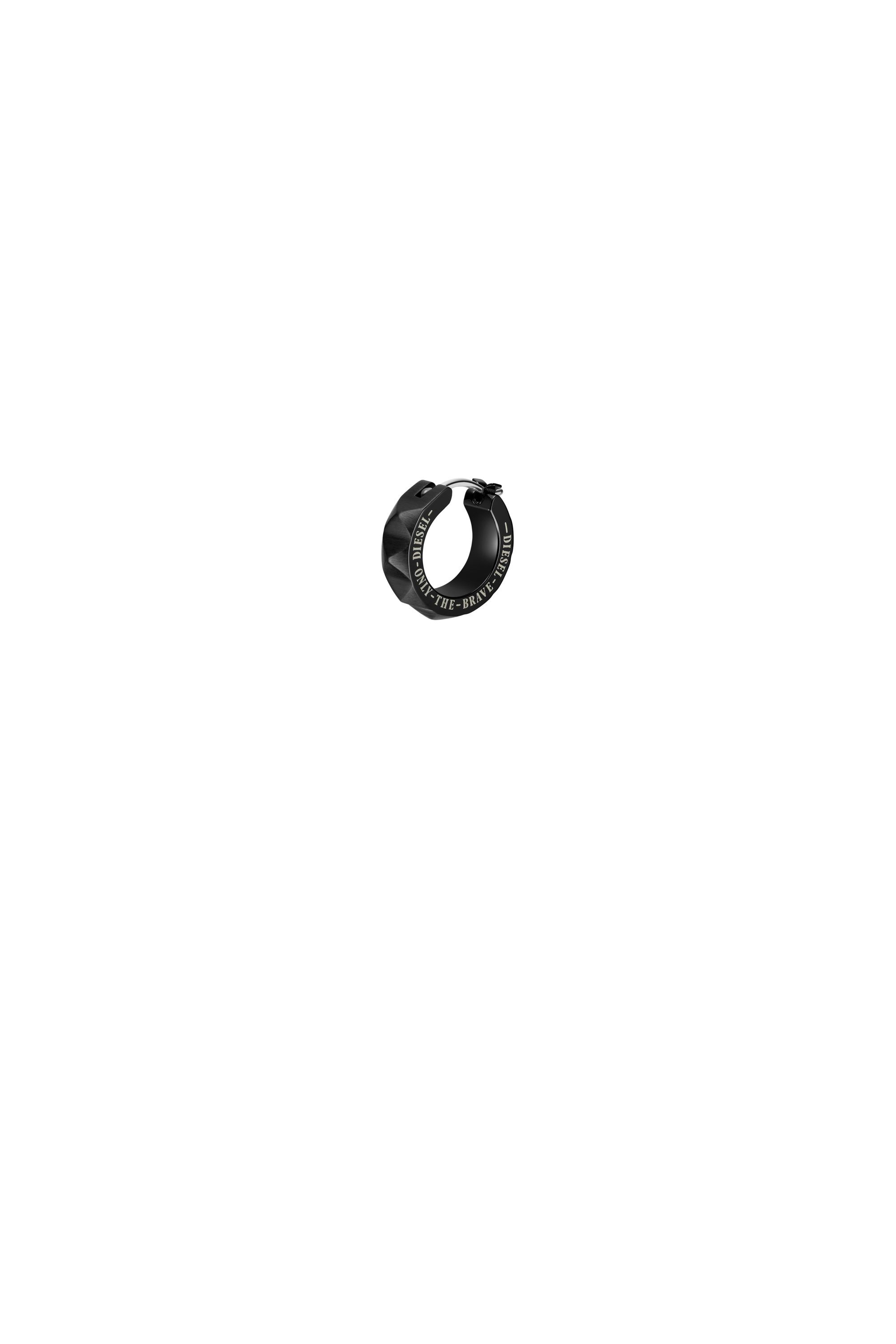 Diesel - DX1273, Orecchino ad anello aderente con borchie in acciaio inossidabile nero Uomo in Nero - 1