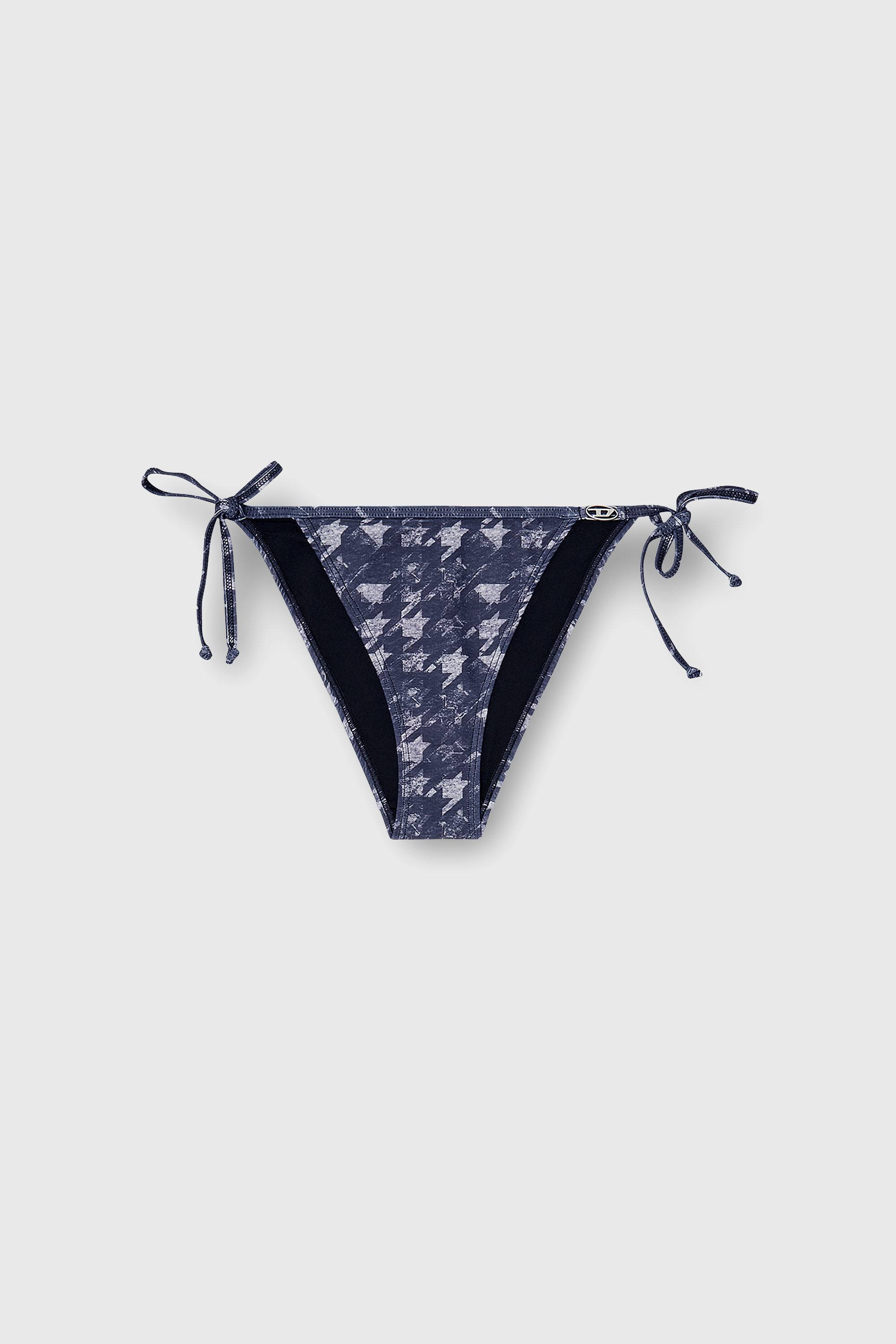 Diesel - BRIGITTES-DNM, Slip bikini pied de poule con laccetti laterali Donna in Blu - 4