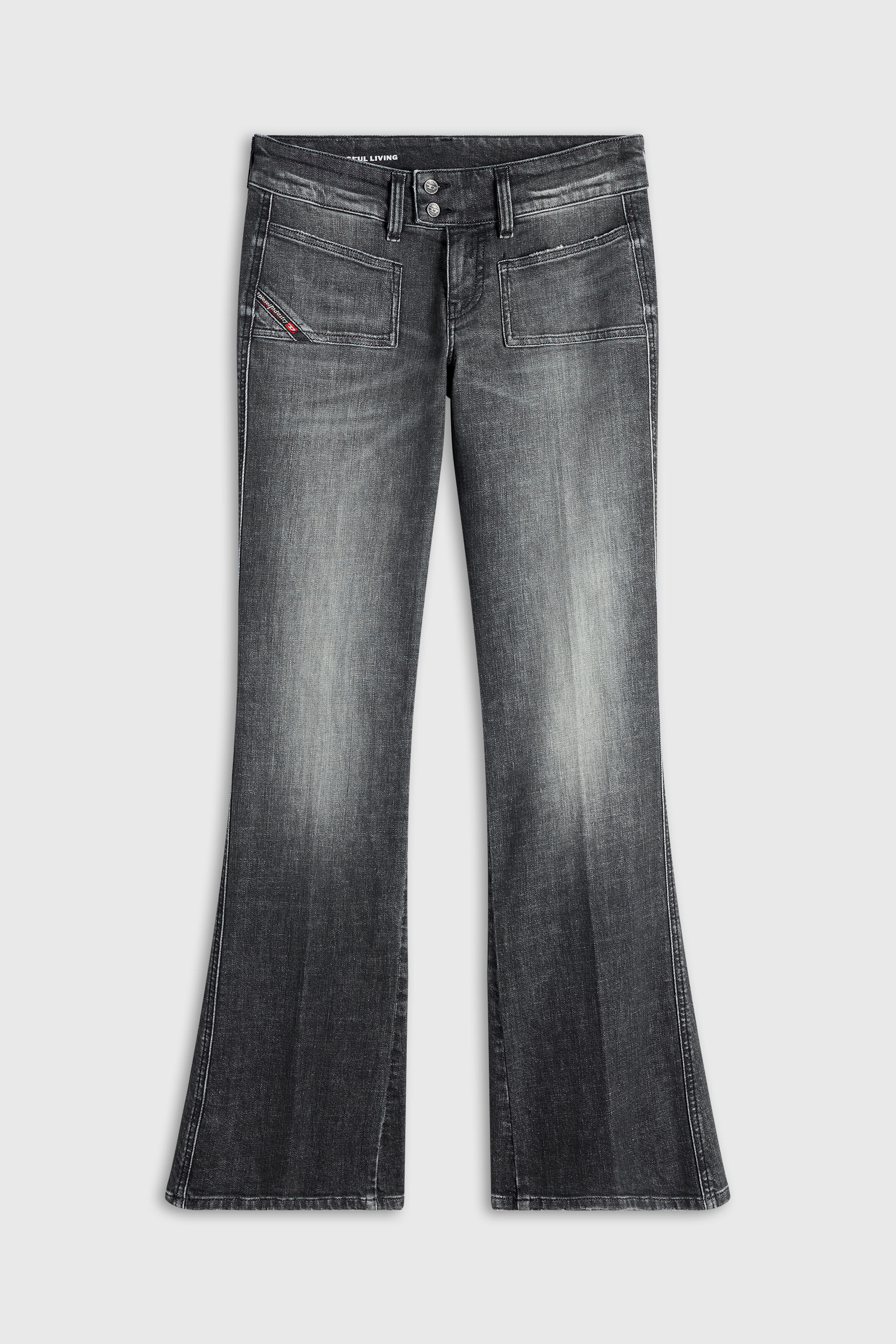 Diesel - Bootcut Jeans D-Hush 0CIAU Donna, Nero/Grigio scuro - Image 6
