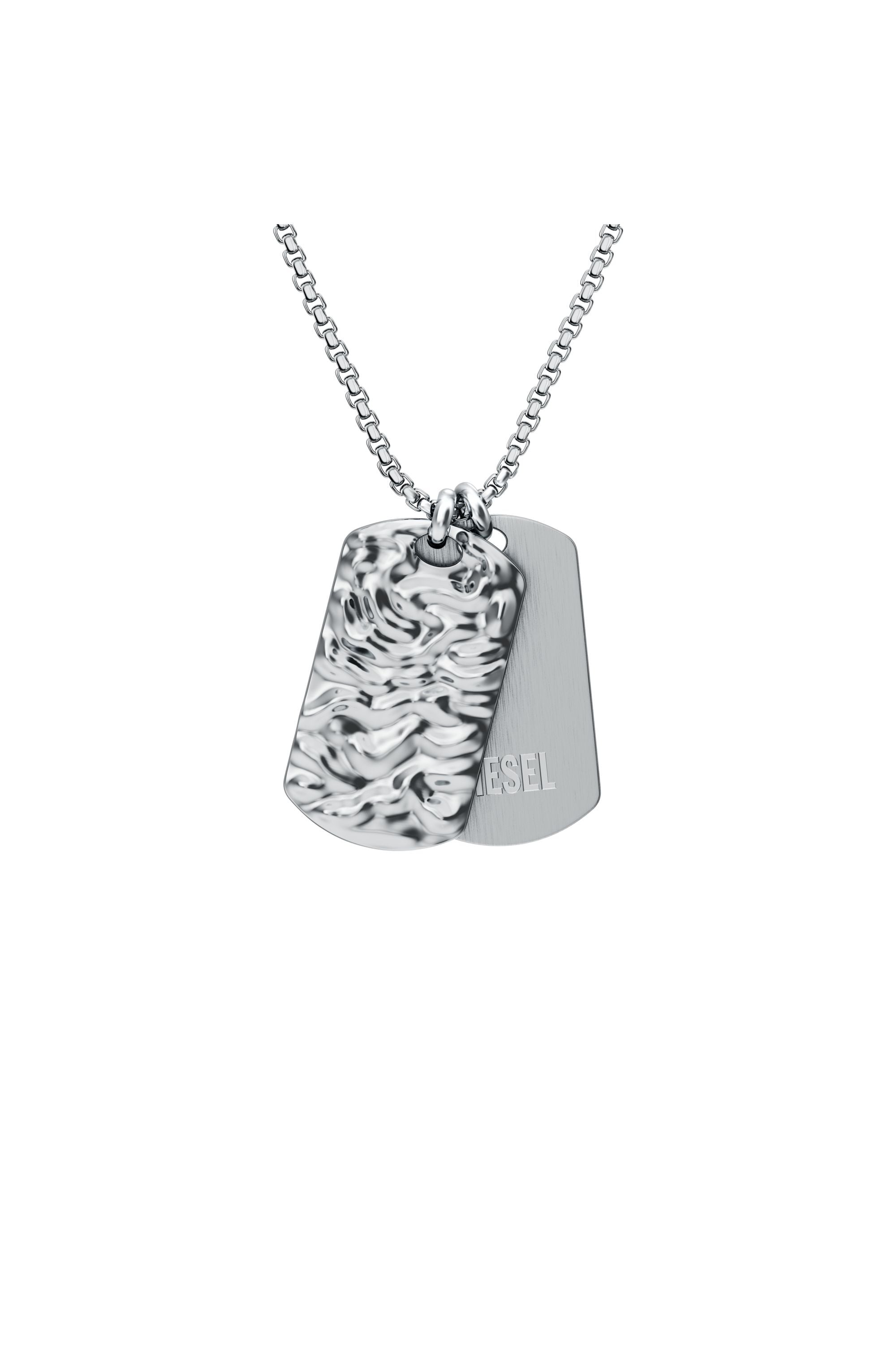 Diesel - DX1735040, Collana con piastrina in acciaio inox Unisex in Argento - 2