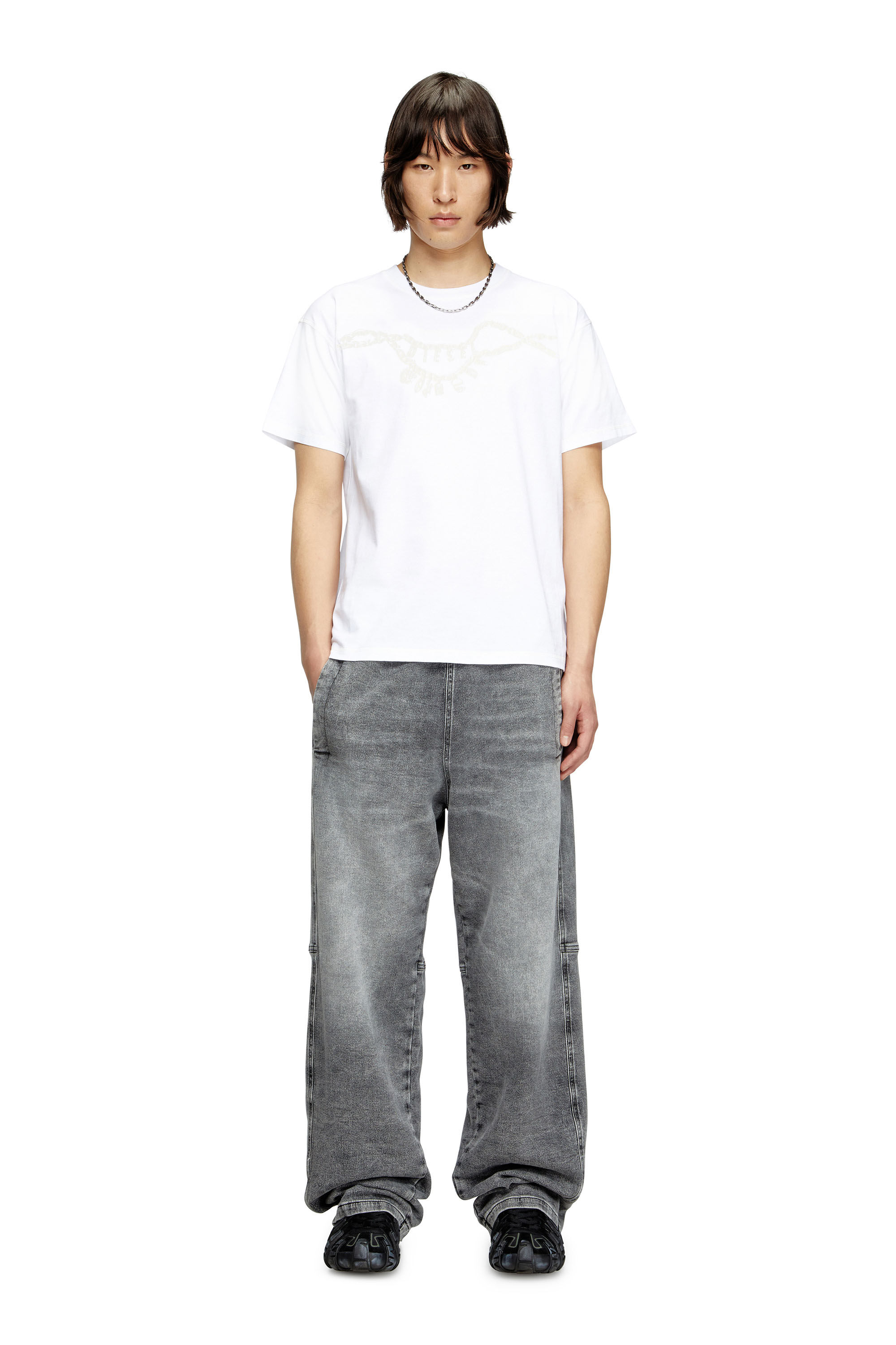 Diesel - T-NORM-HOSHI, T-shirt avec imprimé collier à breloques Mixte in Blanc - 1