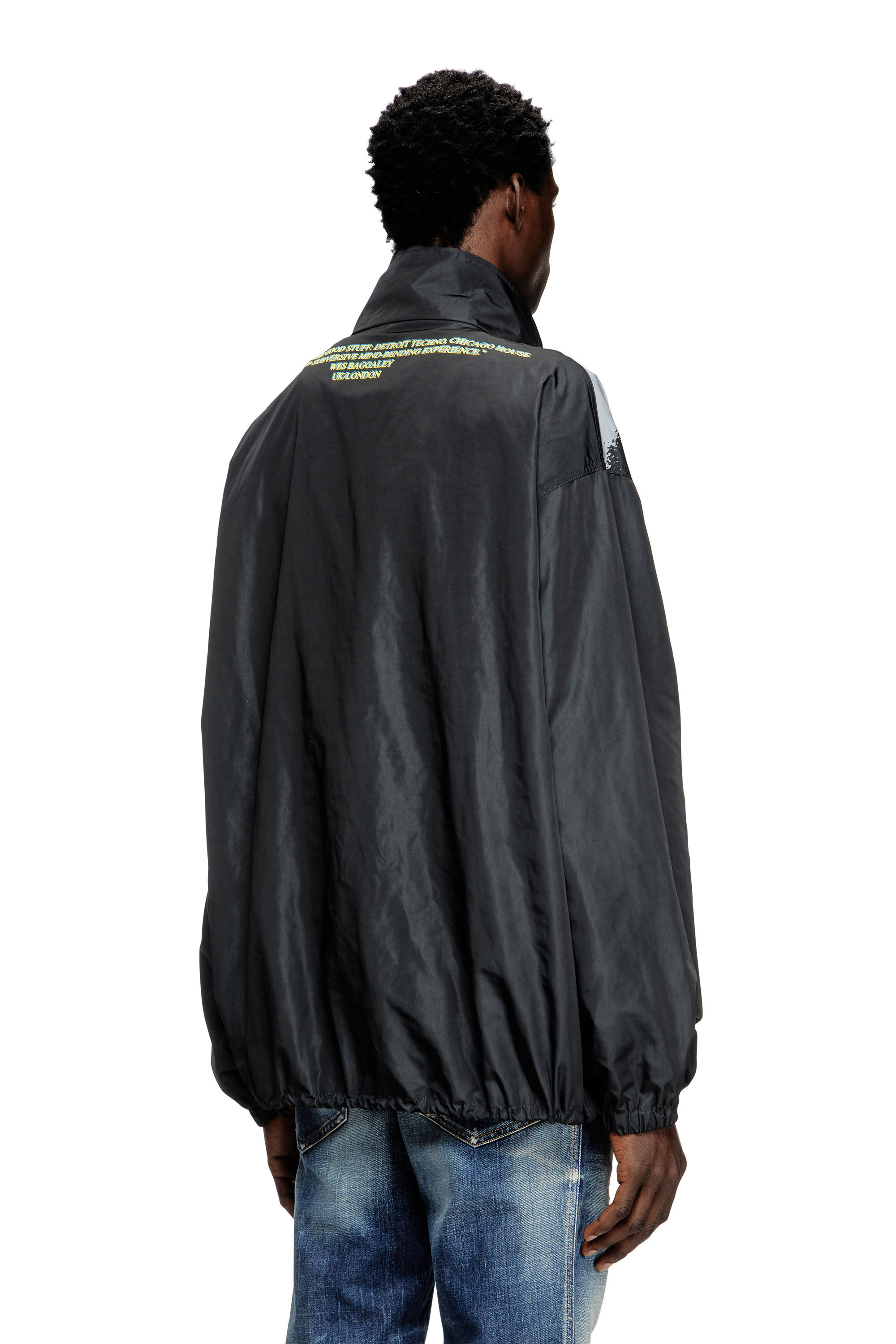 Diesel - J-ERIK, Veste en jersey technique avec imprimé paroles Mixte in Noir - 4