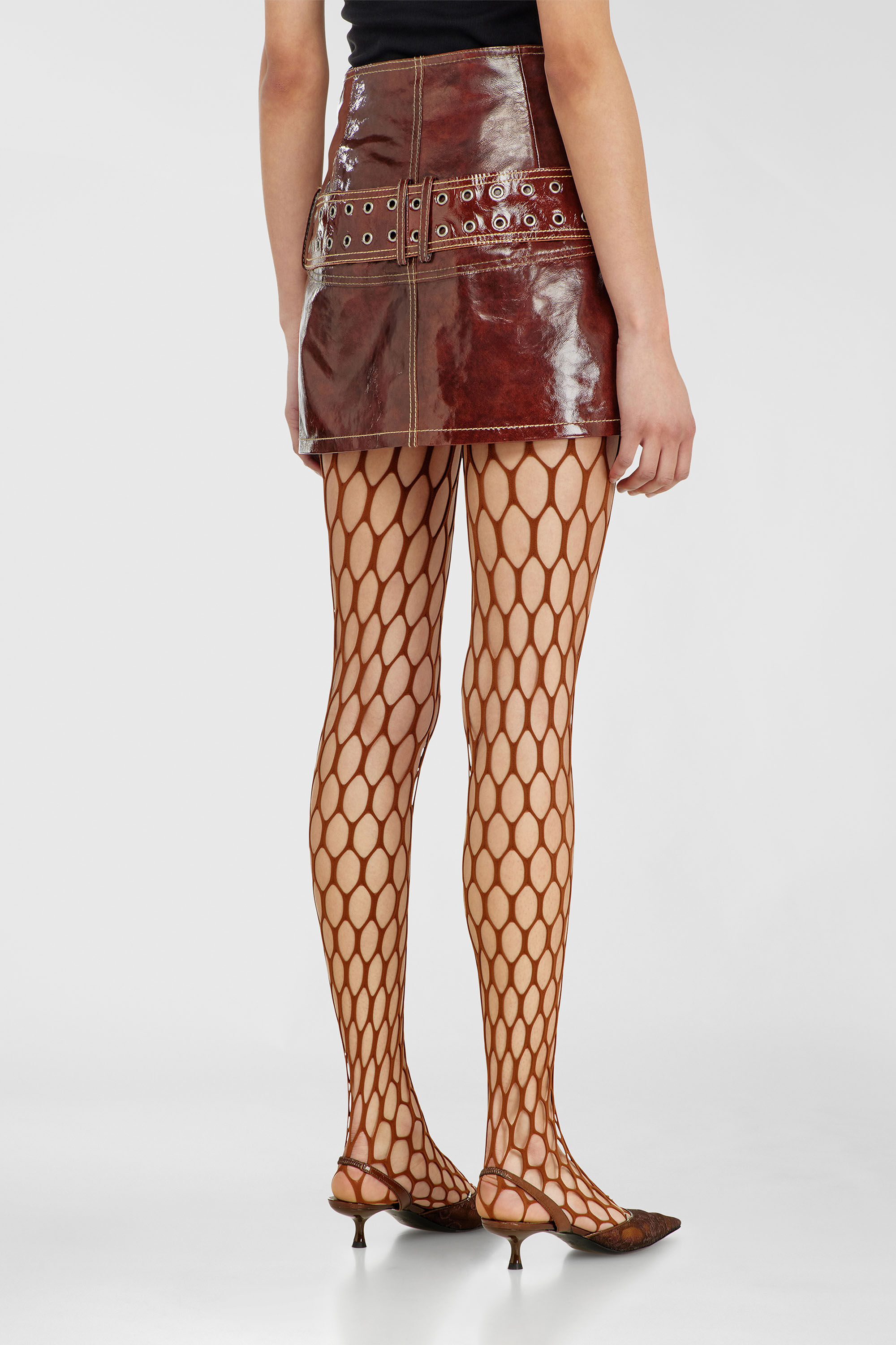 Diesel - L-EVANT, Minigonna in vernice con cintura Donna in Rosso - 4