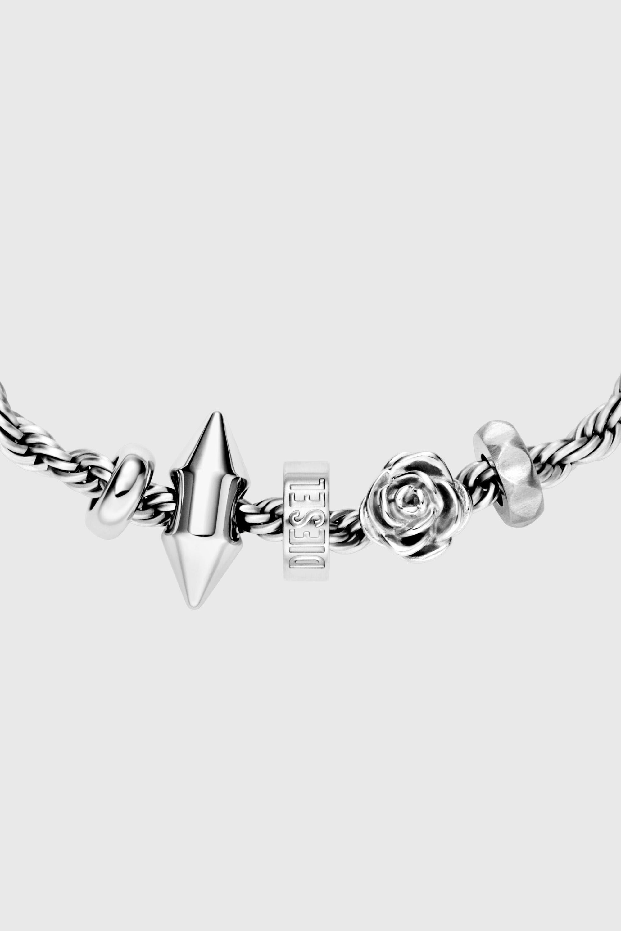 Diesel - DX1622040 JEWELLERY, Unisex Armband mit Anh&auml;ngern aus Edelstahl in Silber - 5