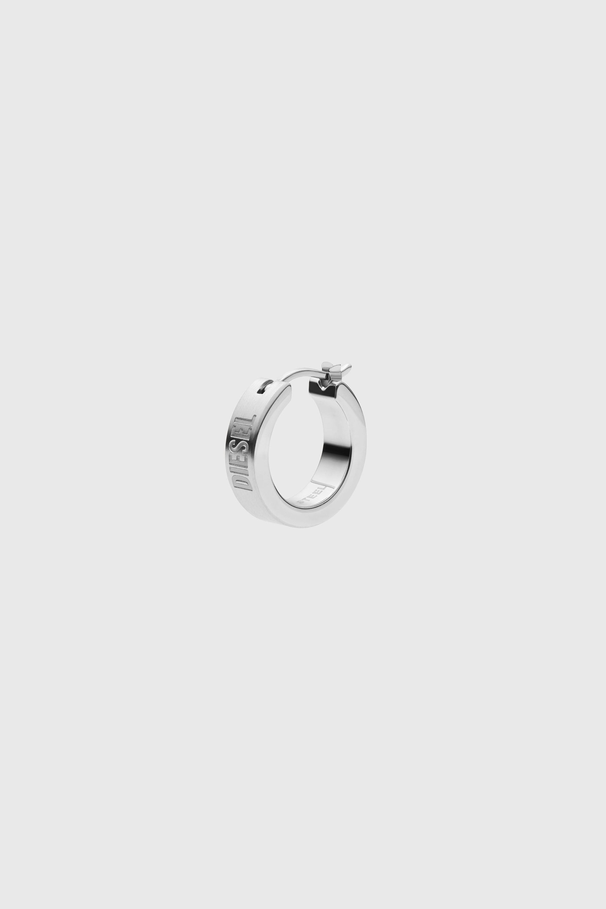 Diesel - DX1639040 JEWELLERY, Orecchino a cerchio in acciaio inossidabile Unisex in Argento - 2