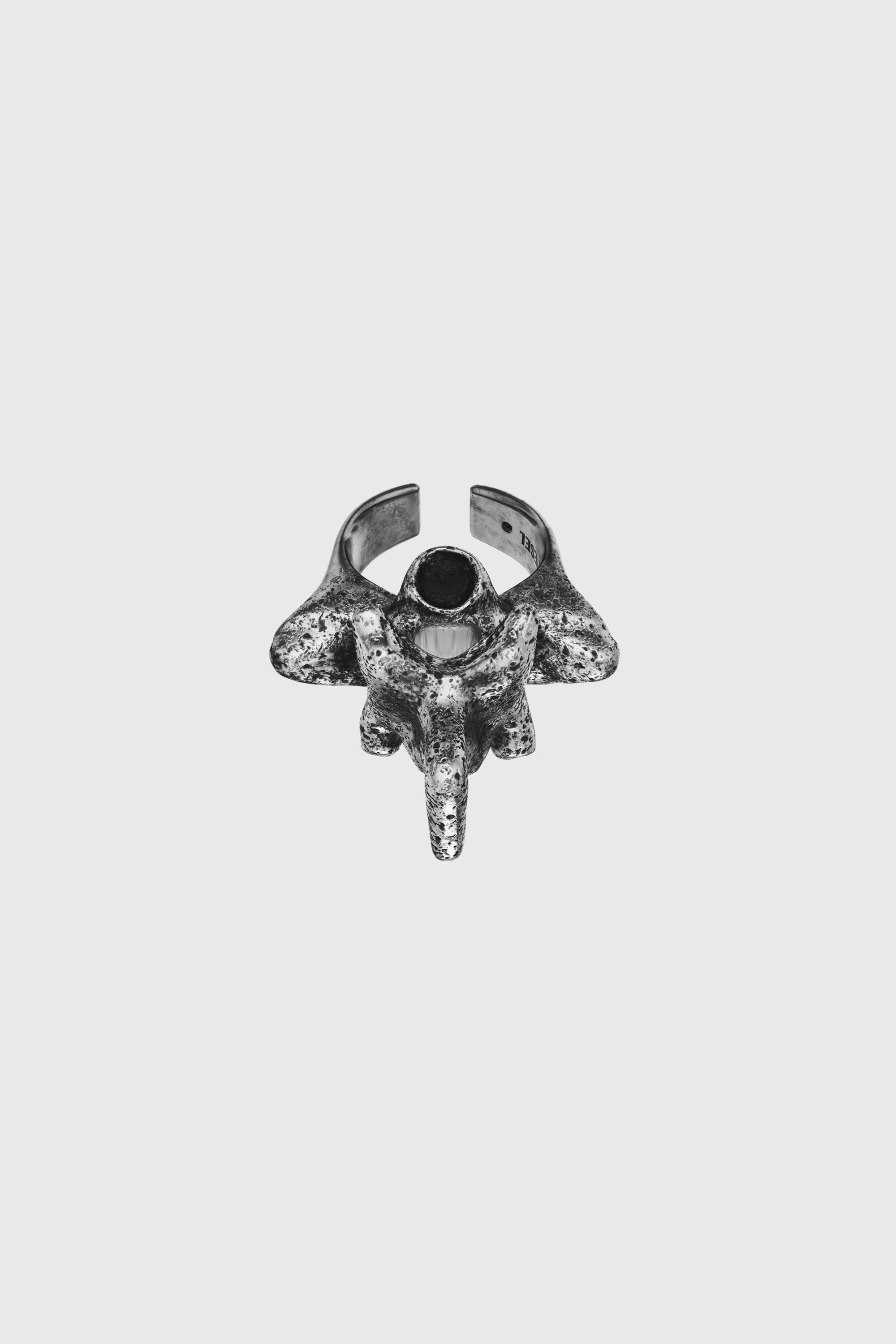Diesel - DX1708040 JEWELLERY, Unisex Ring mit silberfarbenem Mittelst&uuml;ck in Dunkelgrau - 2