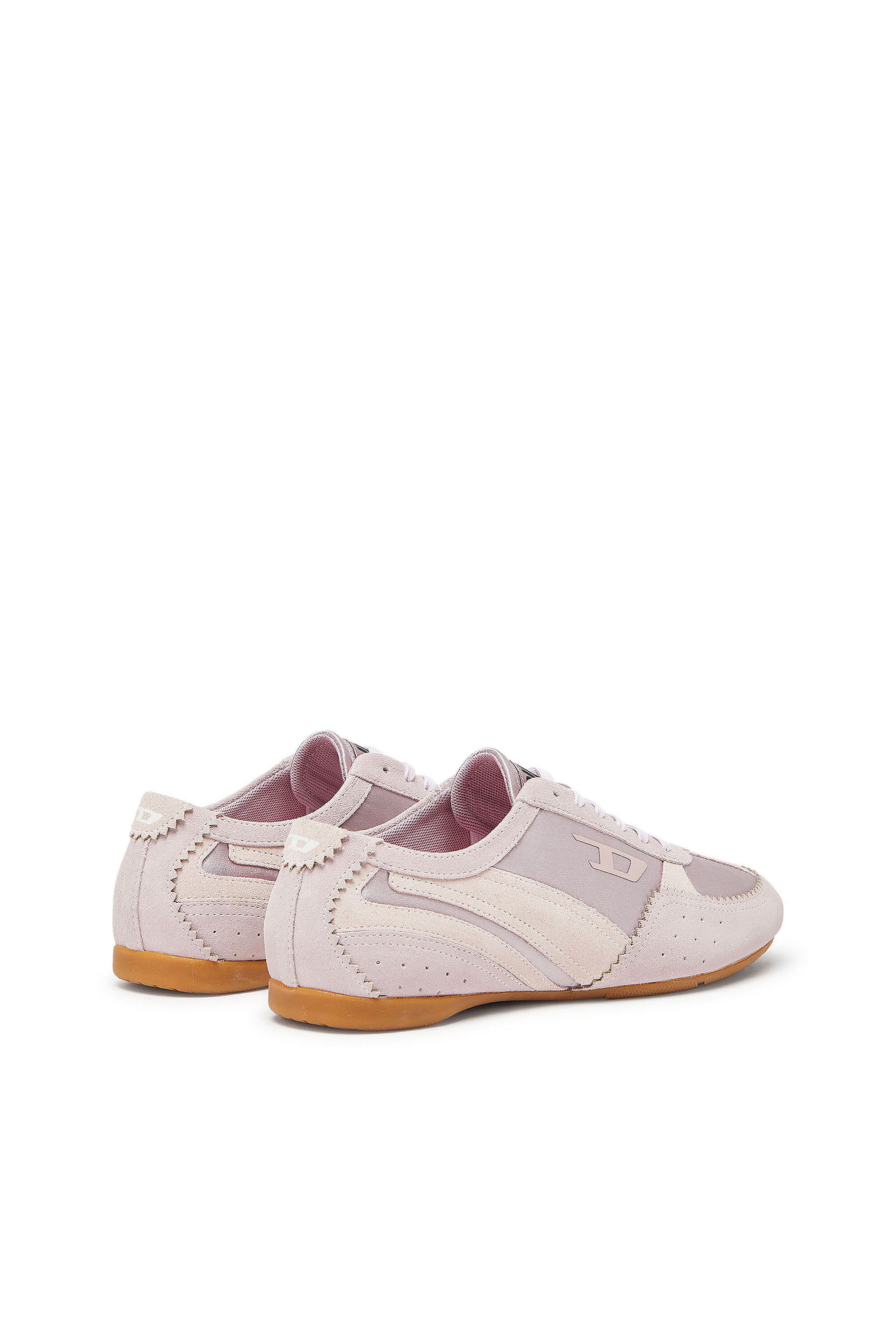 Diesel - D-MILE LOW II W, Woman's D-Mile-Flat sneakers with suede overlays in Pink - 3