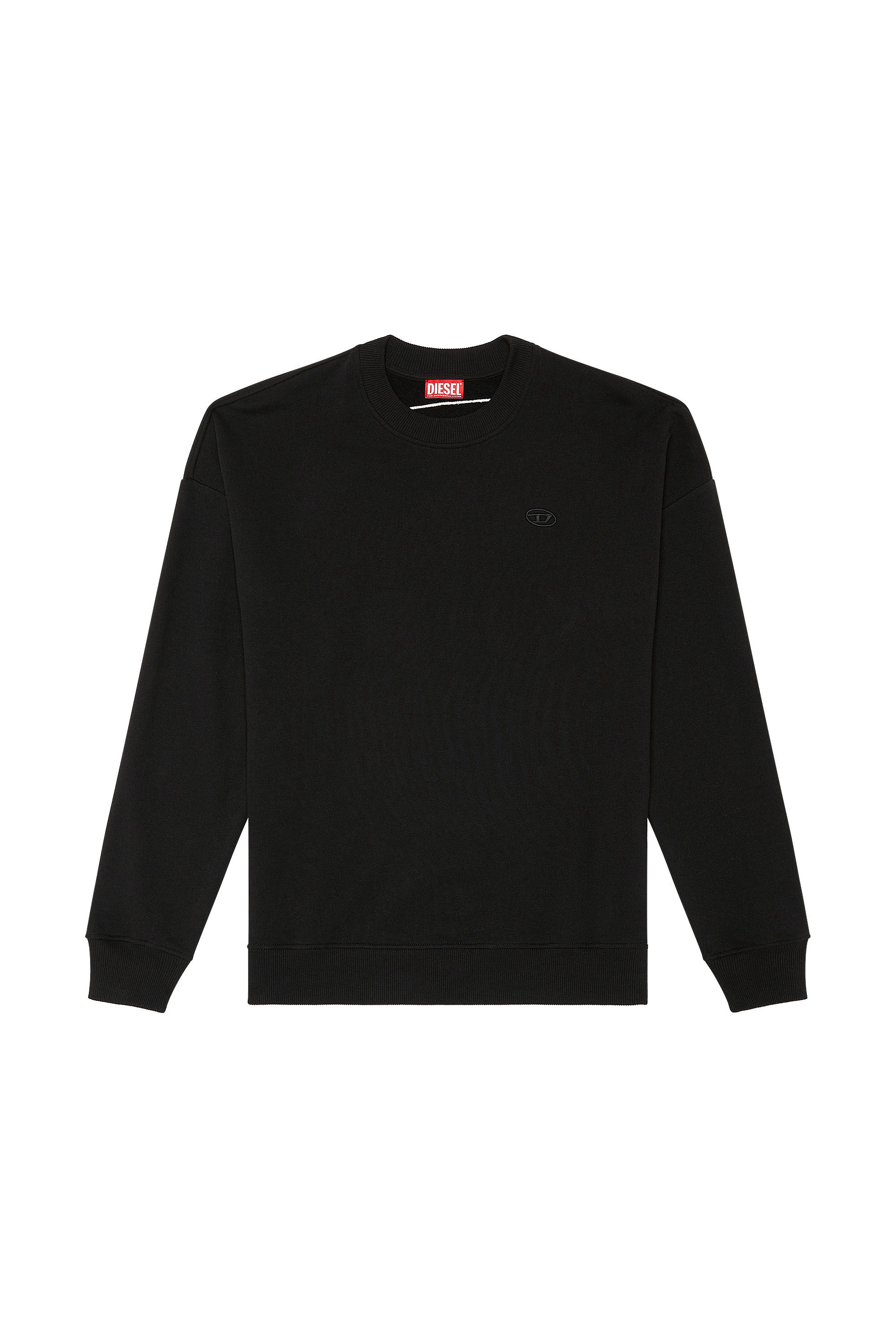 Diesel - S-ROB-MEGOVAL-D, Felpa con ricamo logo Uomo in Nero - 2