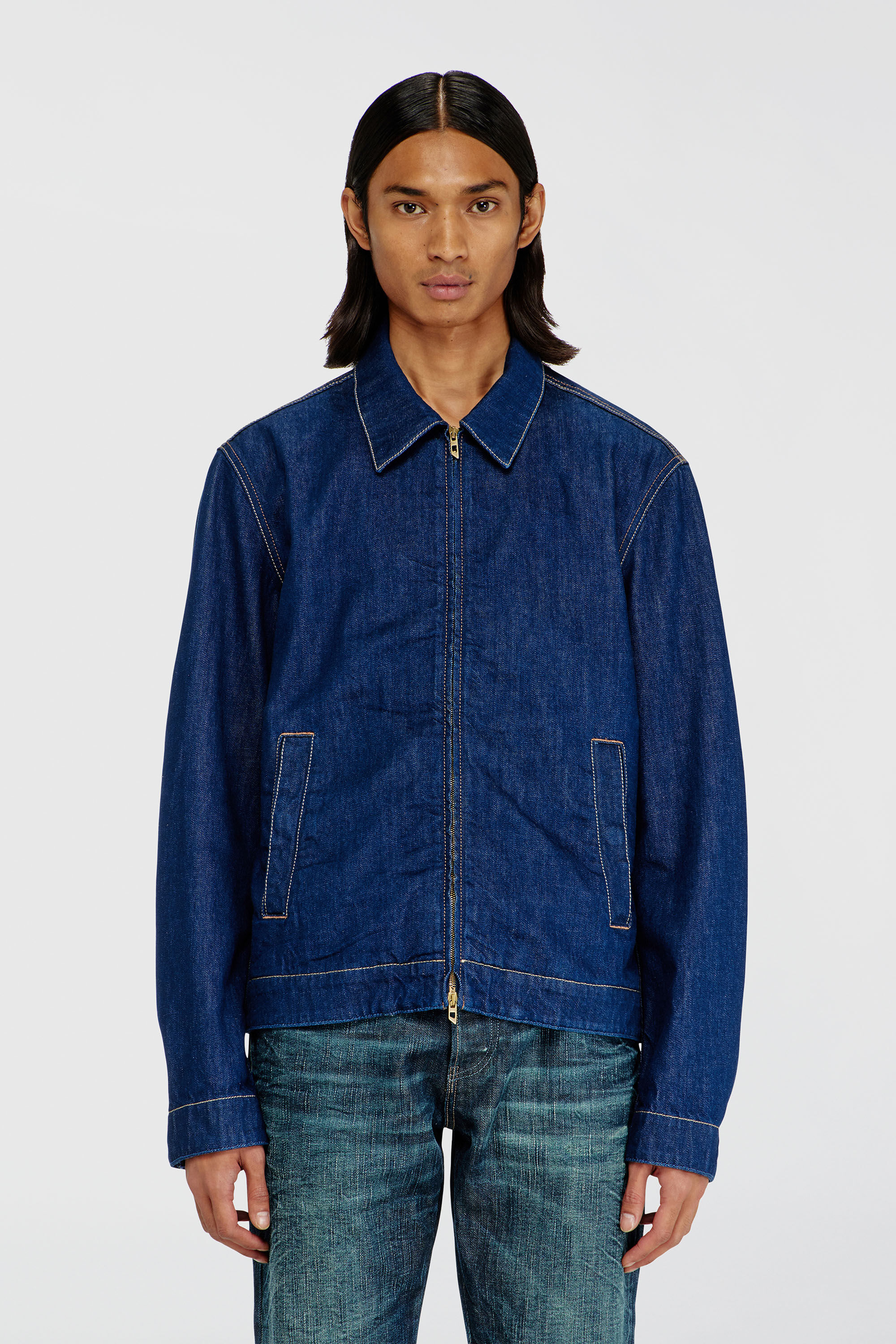 Diesel - D-ROHE, Giacca coach in denim rinse Uomo in Blu - 3