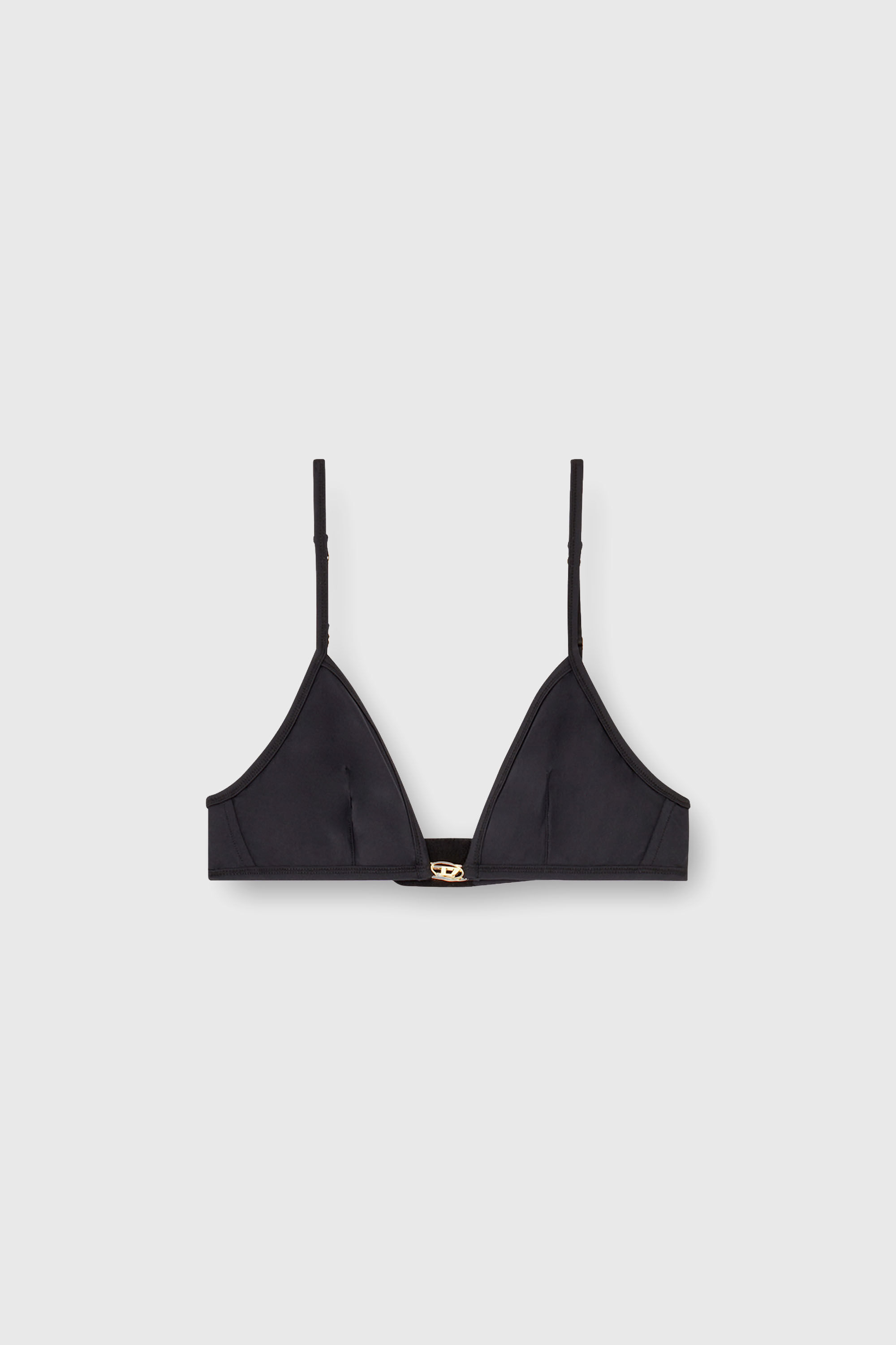 Diesel - LUNA-UTLT, Reggiseno a triangolo in nylon con dettaglio Oval D Donna in Nero - 2