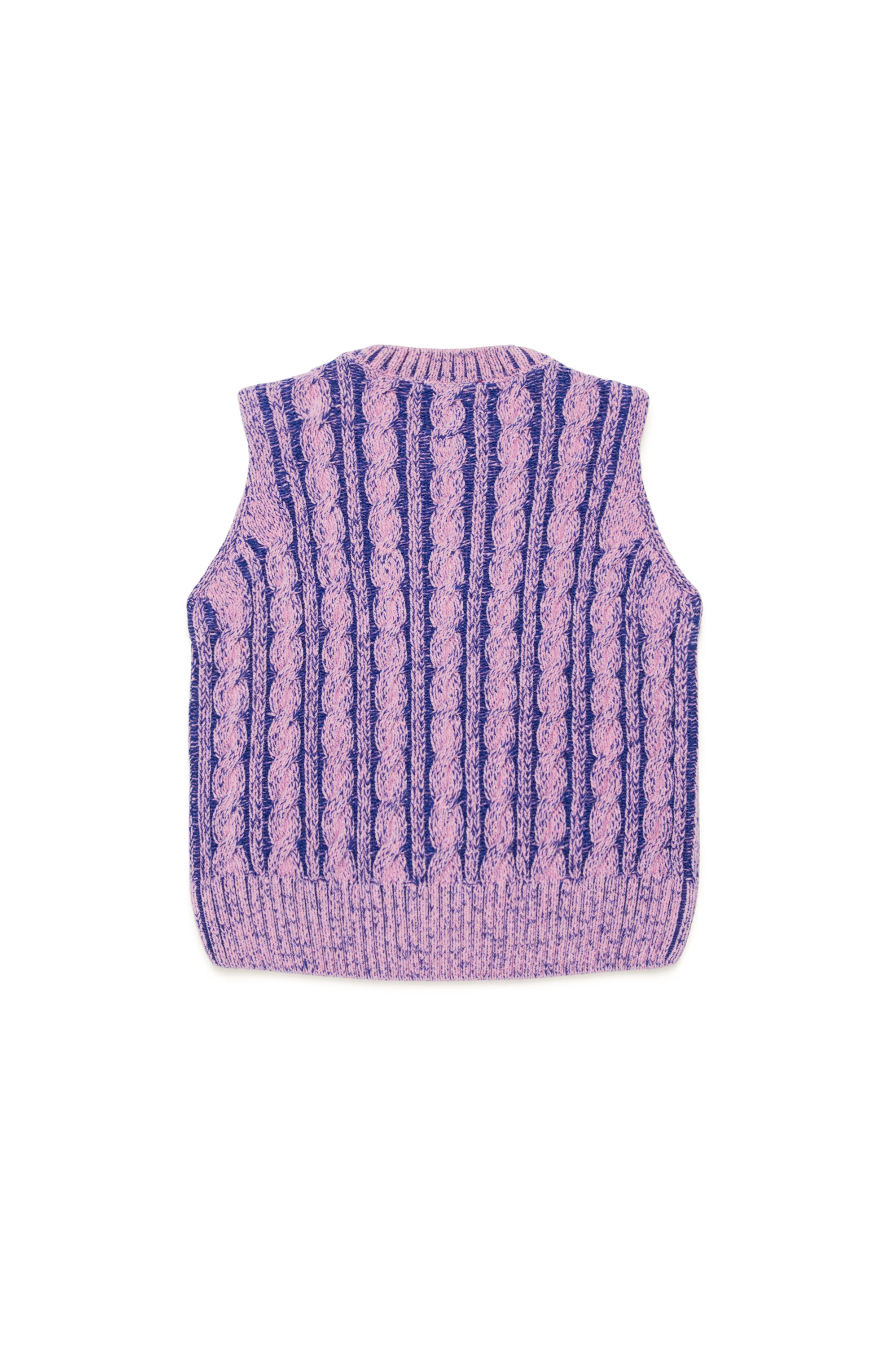 Diesel - KMPANAS, Woman Cable-knit vest in two-tone yarn in Violet - Image 2