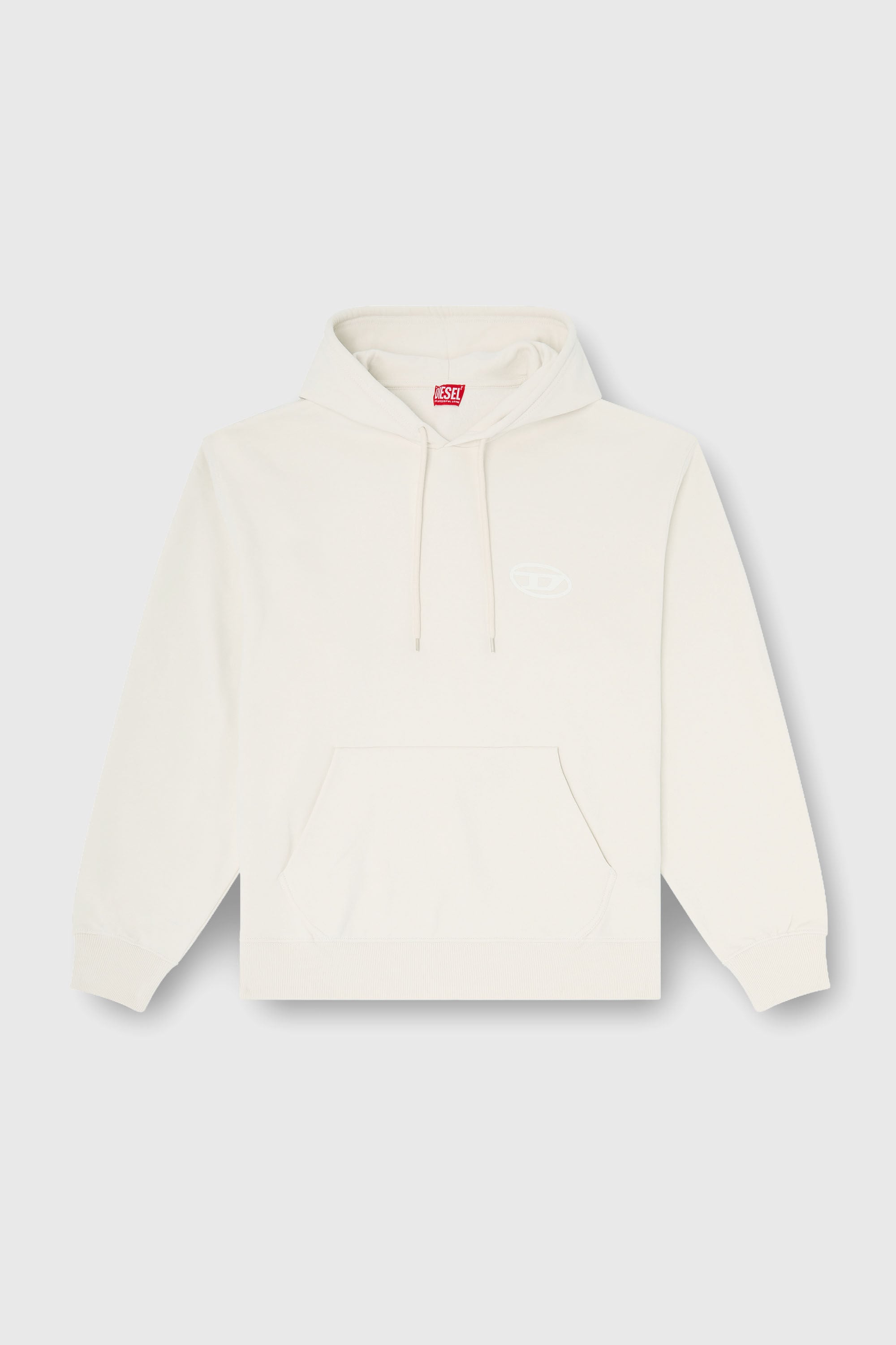 Diesel - S-LUK-H-T92, Herren Hoodie aus Baumwolle mit tonalem Oval D Logo-Stickerei in Wei&szlig; - 2