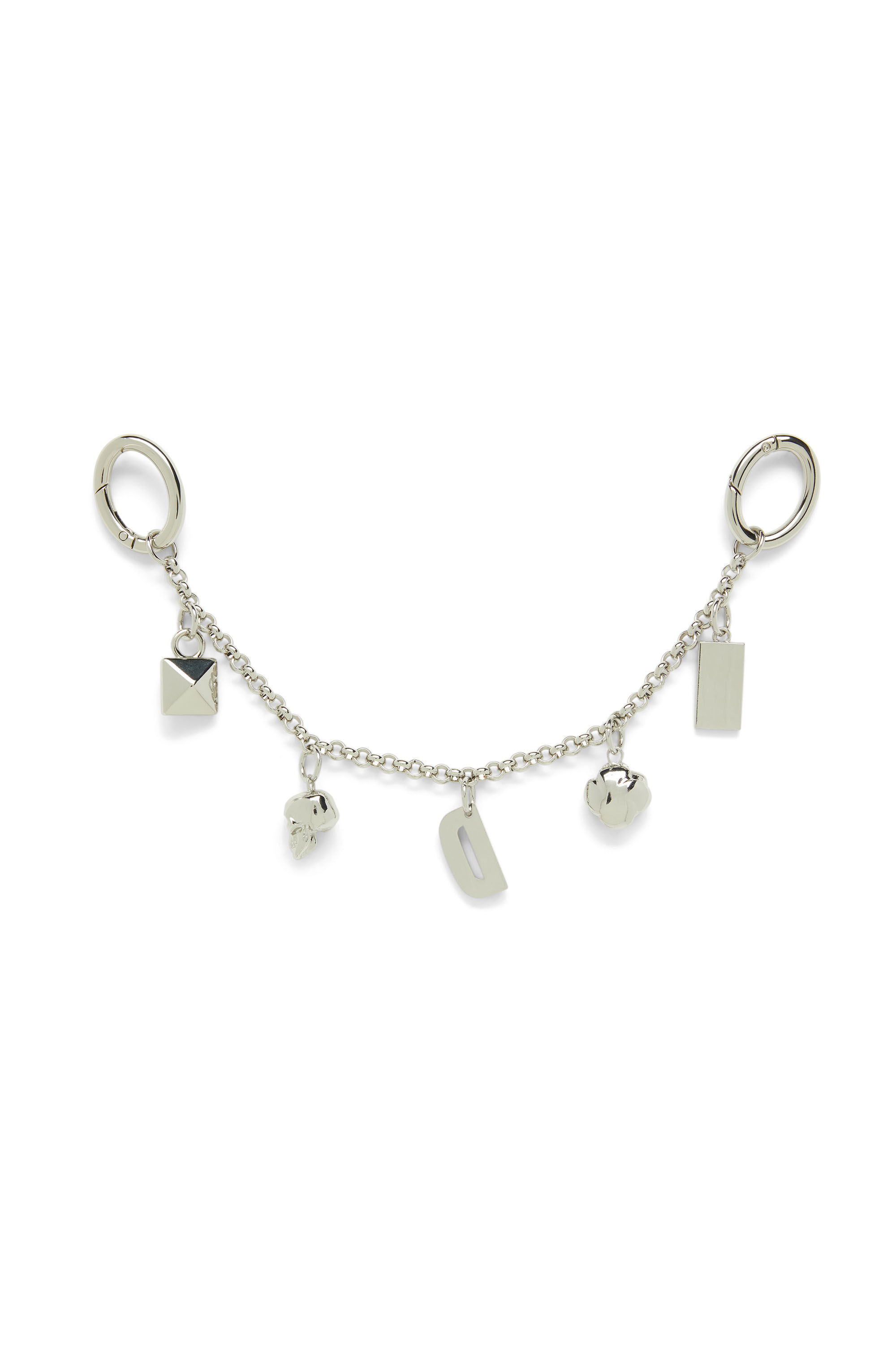 Diesel - CHAIN-D II S, Damen Metallkette mit ikonischen Anh&auml;ngern in Silber - 2