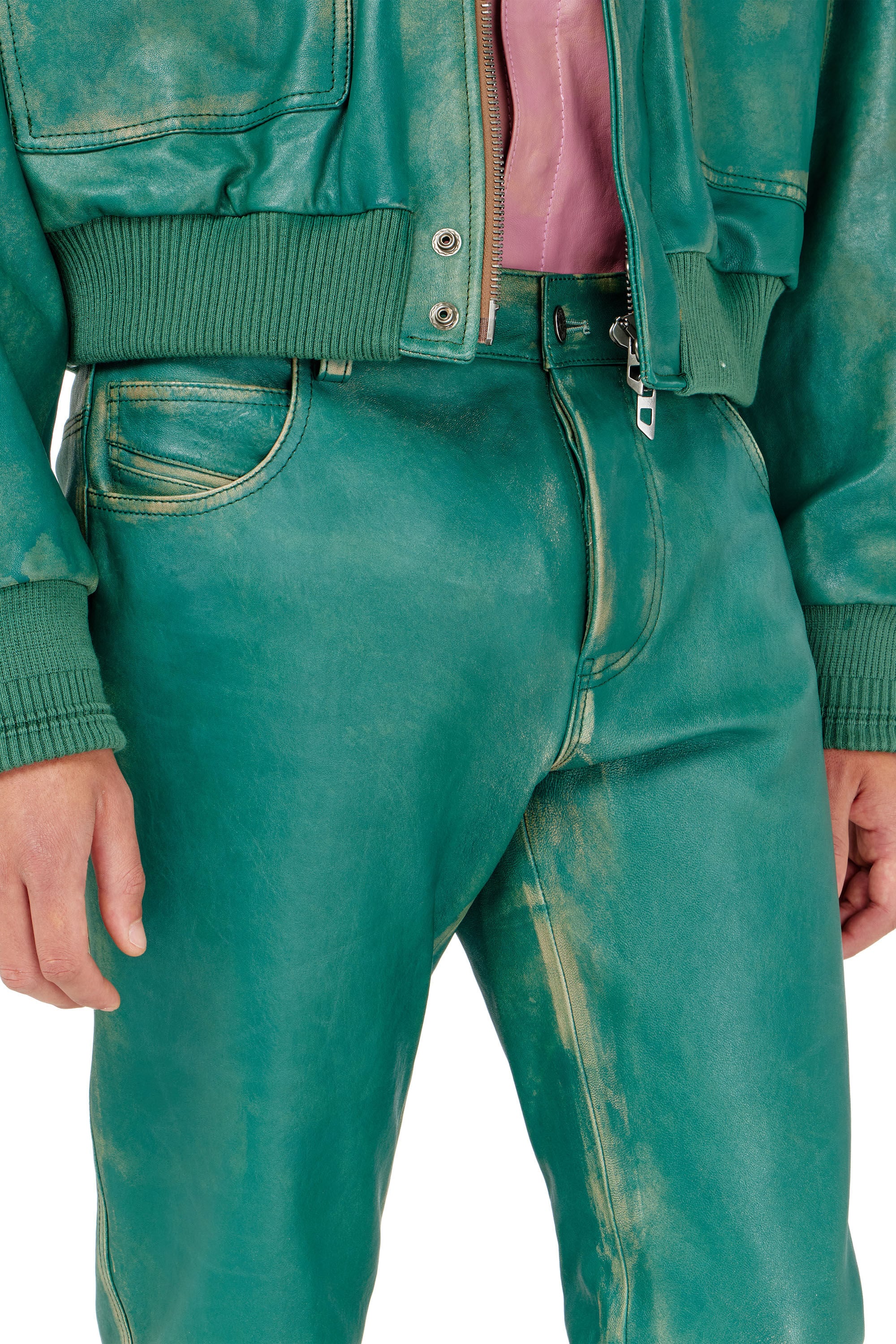 Diesel - P-OCKET, Pantaloni in pelle lavorata Uomo in ToBeDefined - 4