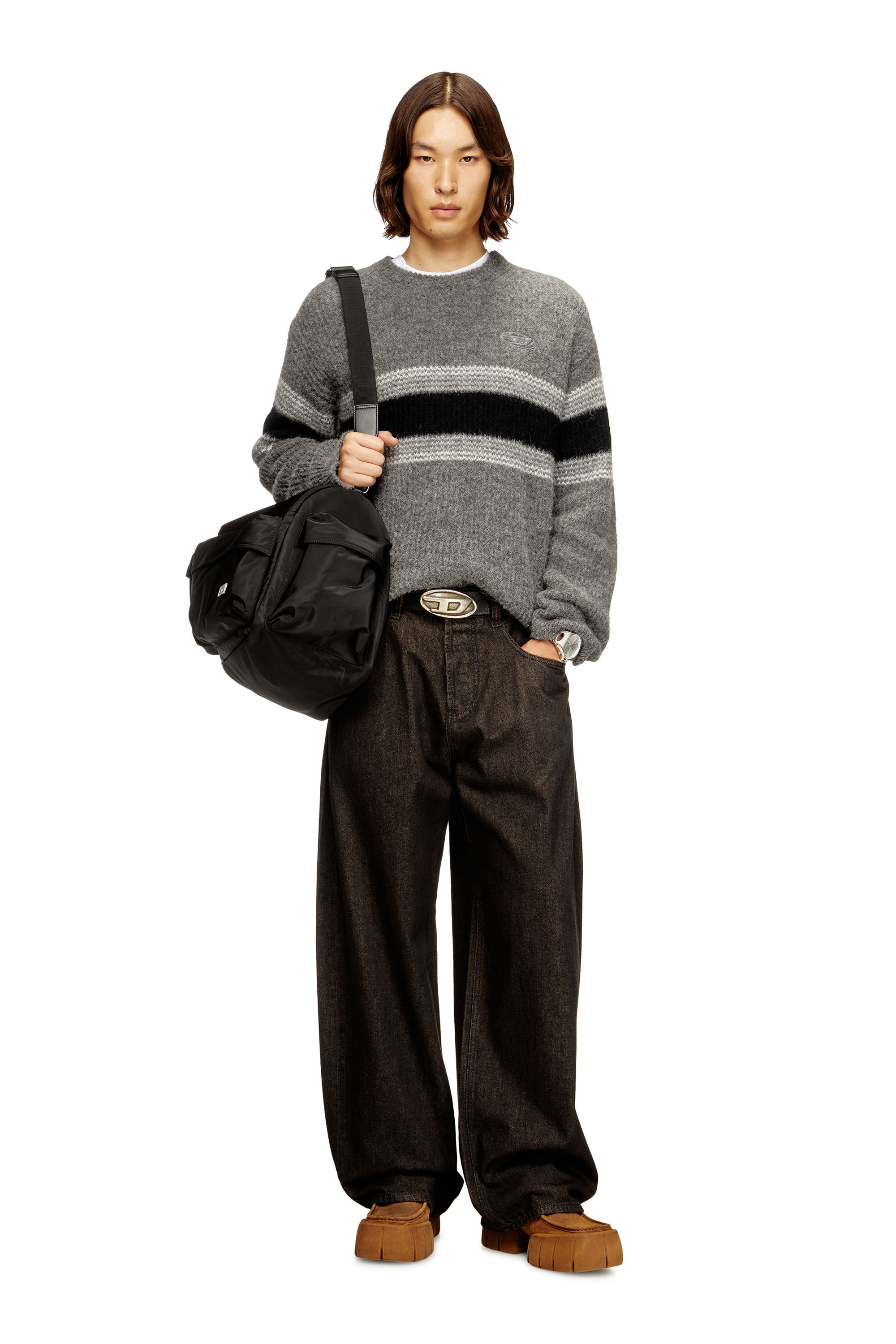 Diesel - K-SOREN, Striped jumper in alpaca blend Homme in Polychrome - 1
