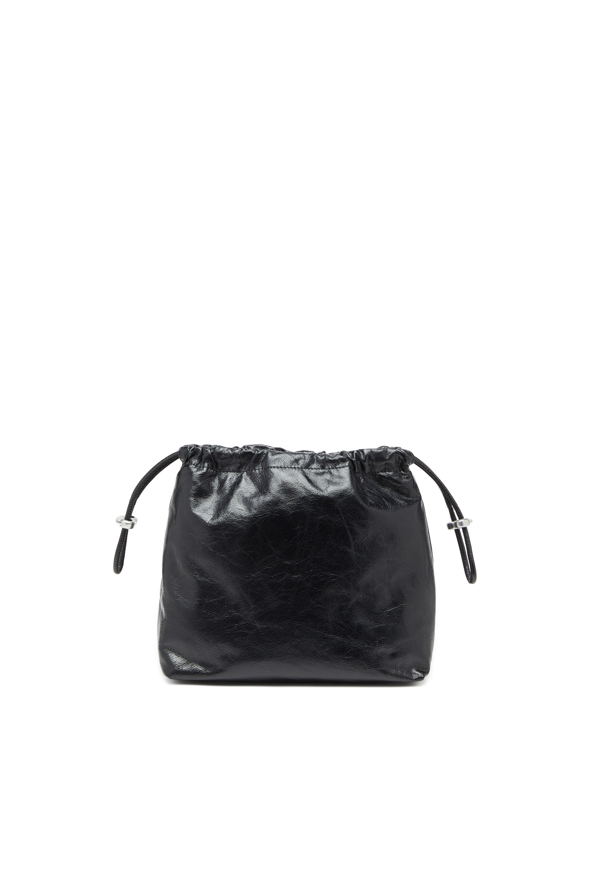 Diesel - SCRUNCH-D BUCKET, Scrunch-D-Sac seau en cuir froissé et brillant Femme in Noir - 3
