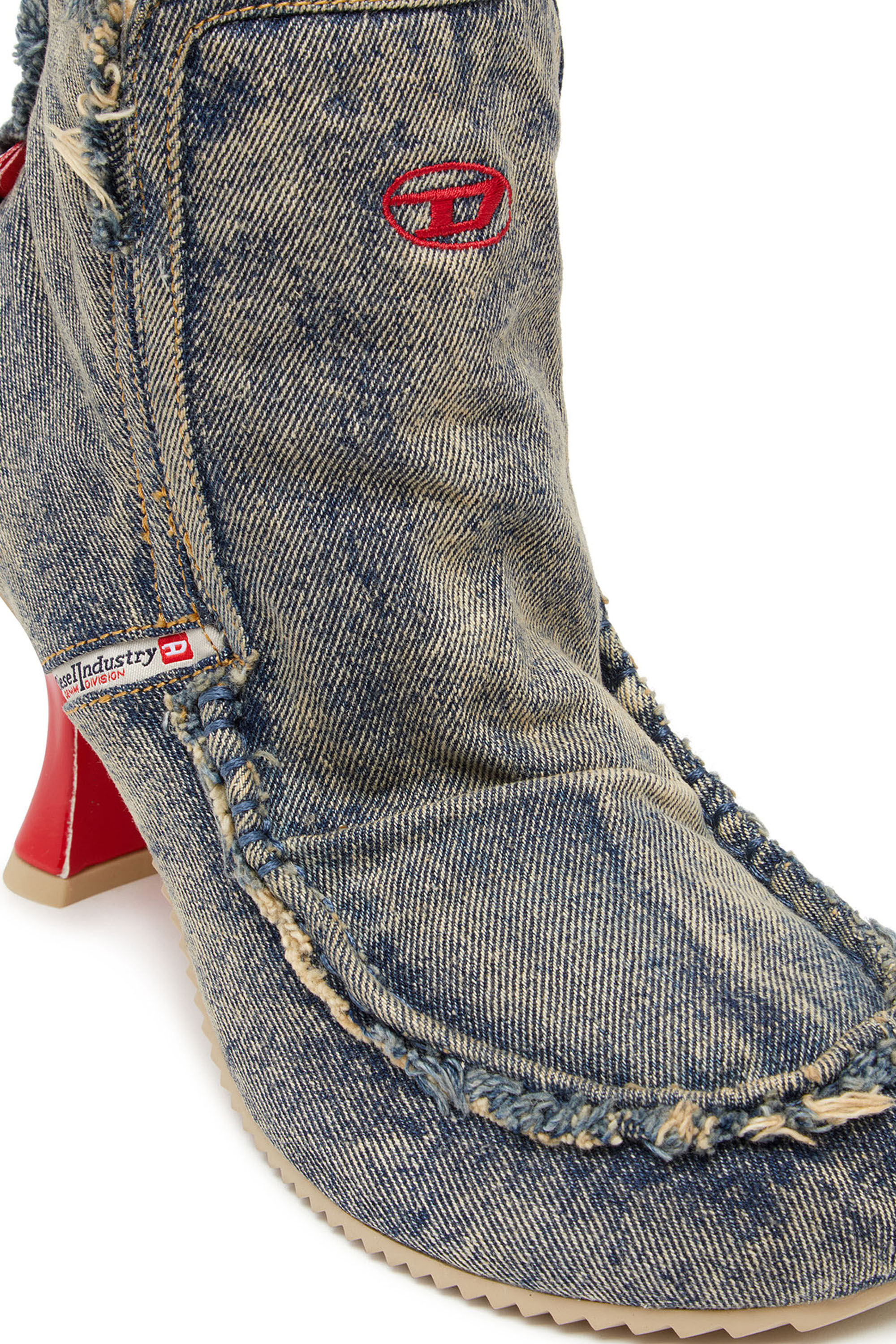 Diesel - D-WOODSTOCK HEEL AB, Damen D-Woodstock - Stiefel aus Denim mit Absatz in Blau - 6