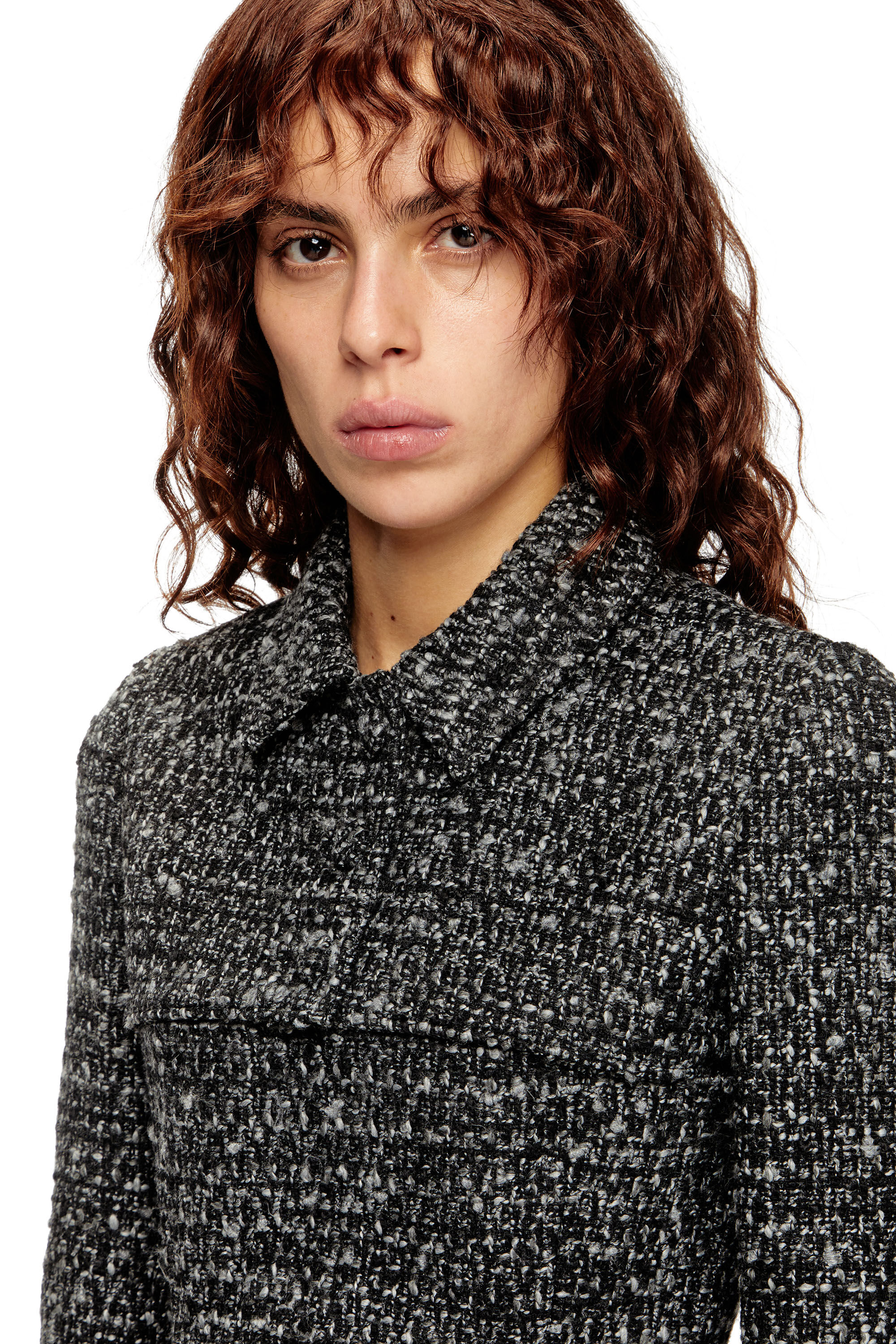 Diesel - G-ANNE, Damen Bouclé-Jacke mit ultra-verkürztem Saum in Schwarz - 5