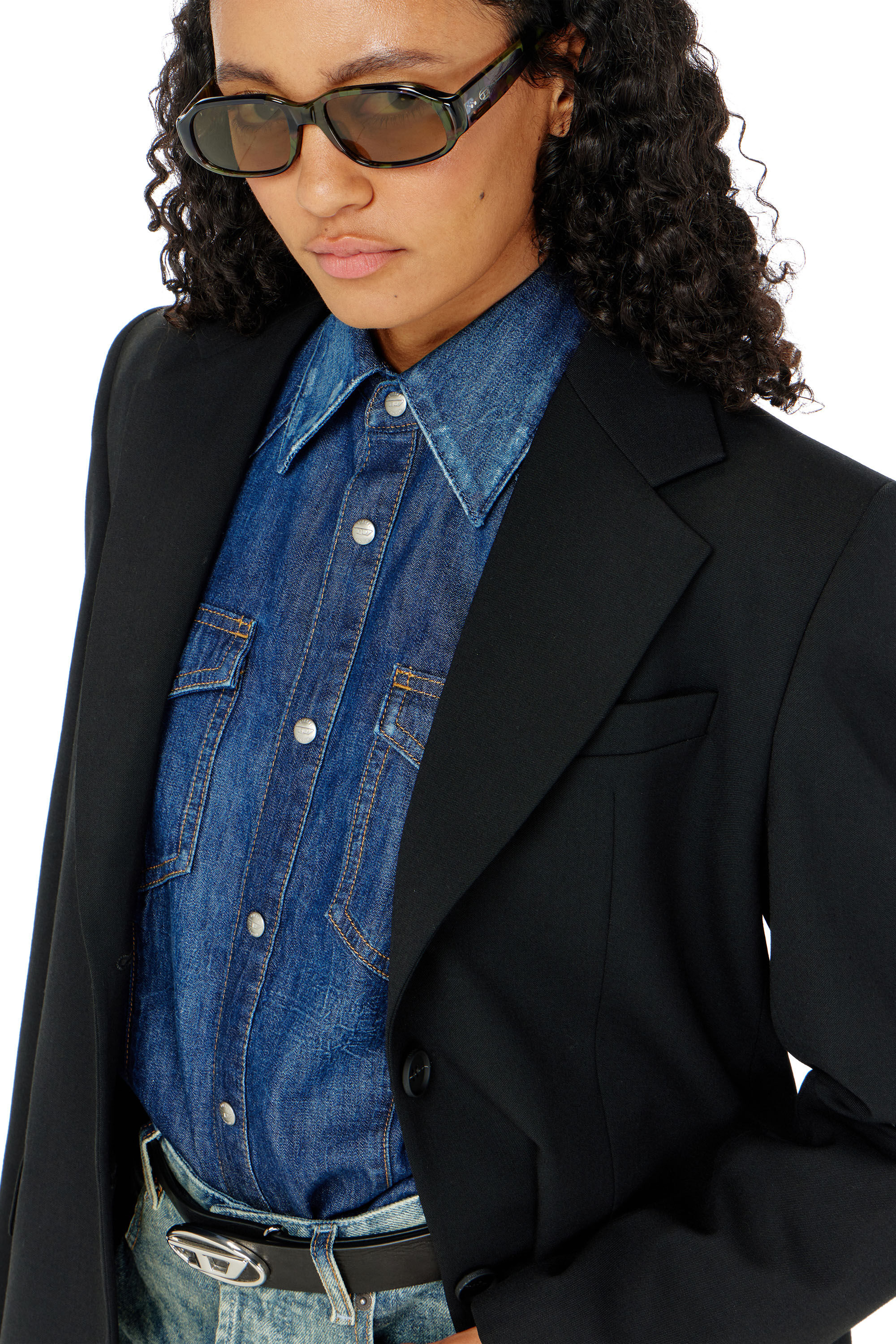 Diesel - G-KESS-R1, Blazer in misto lana Donna in Nero - 5