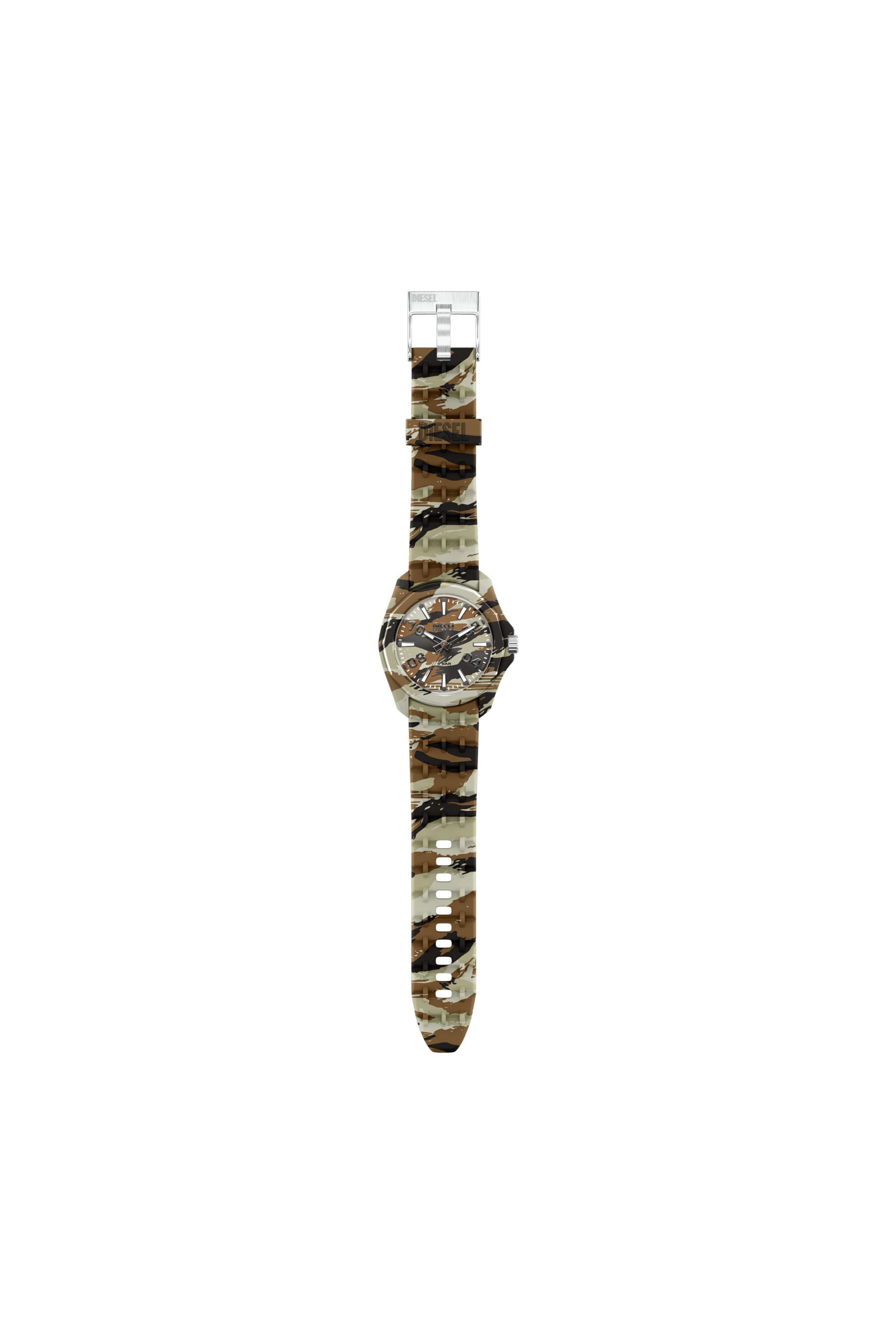 Diesel - DZ2242 WATCH, Herren Stinger camo silicone watch in Braun/Gr&uuml;n - 6