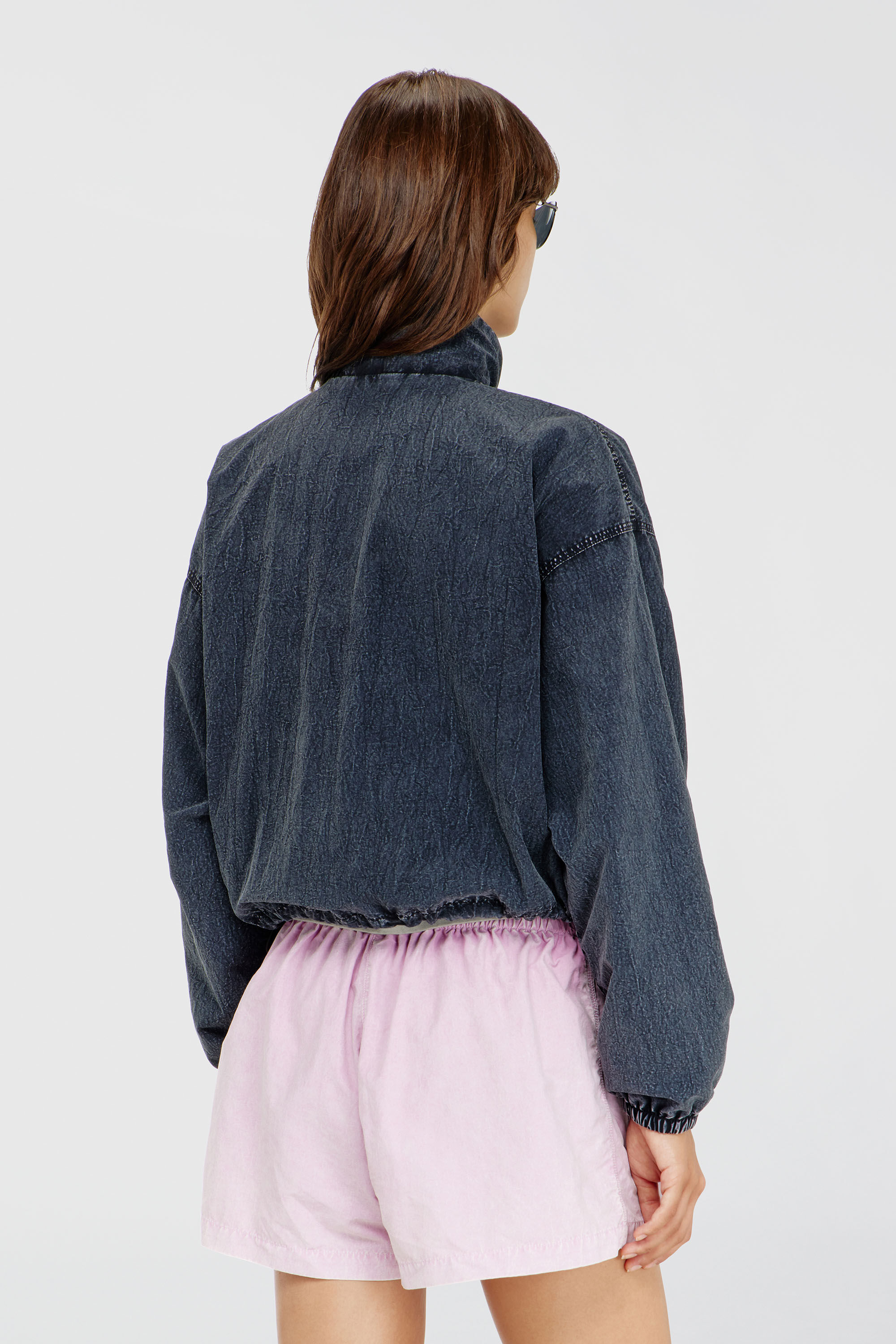 Diesel - G-LEAMER, Veste coupe-vent en taslan acid-washed Femme in Bleu - 4