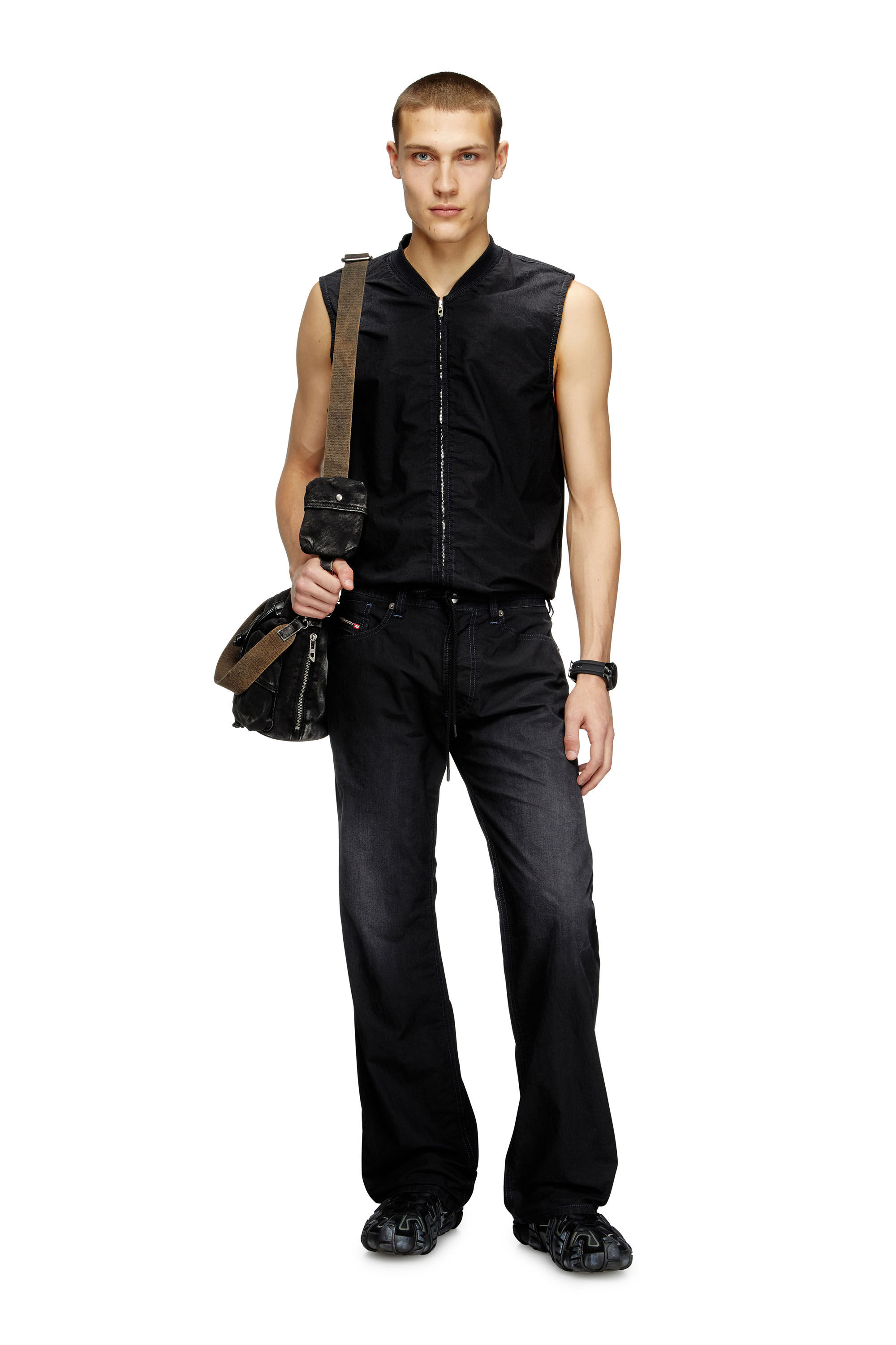 Diesel - D-SUND-D-N JOGG, Gilet senza maniche in JoggJeans tecnico Unisex in Nero - 1