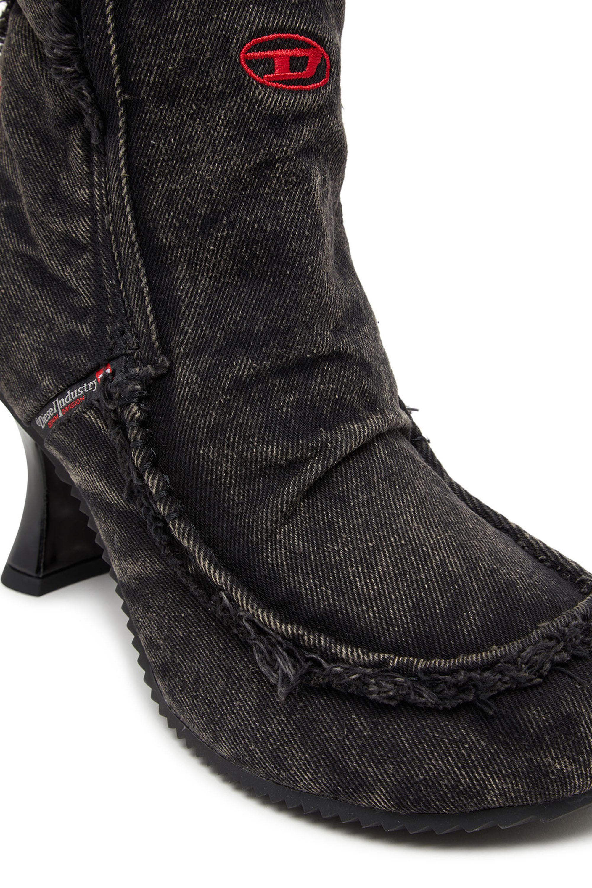 Diesel - D-WOODSTOCK HEEL AB, D-Woodstock - Bottes en denim à talon Femme in Noir - 6