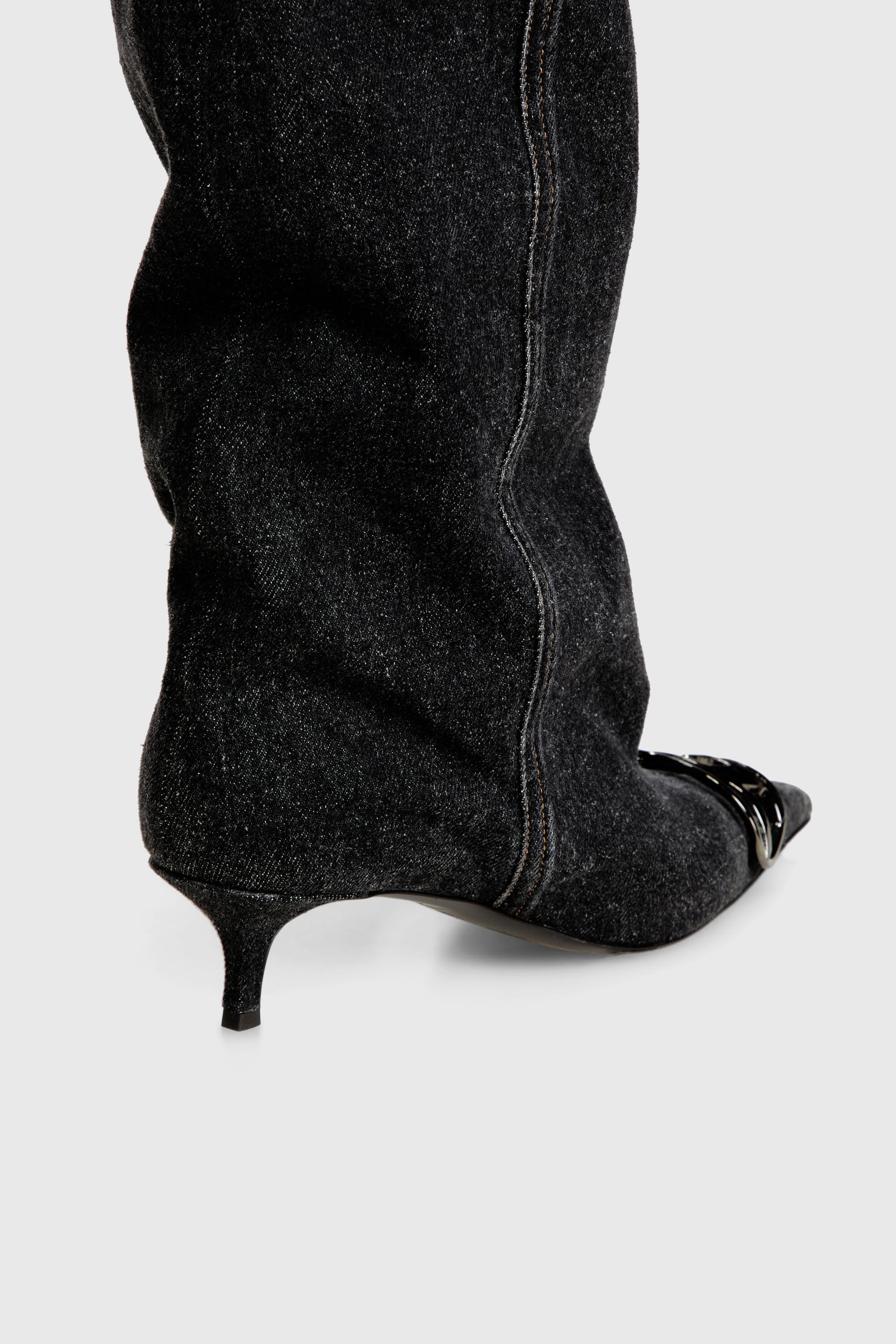 Diesel - D-VENUS KB SLOUCHY, Damen D-Venus - Stiefel mit weitem Schaft aus Denim, knielang in Schwarz - 5