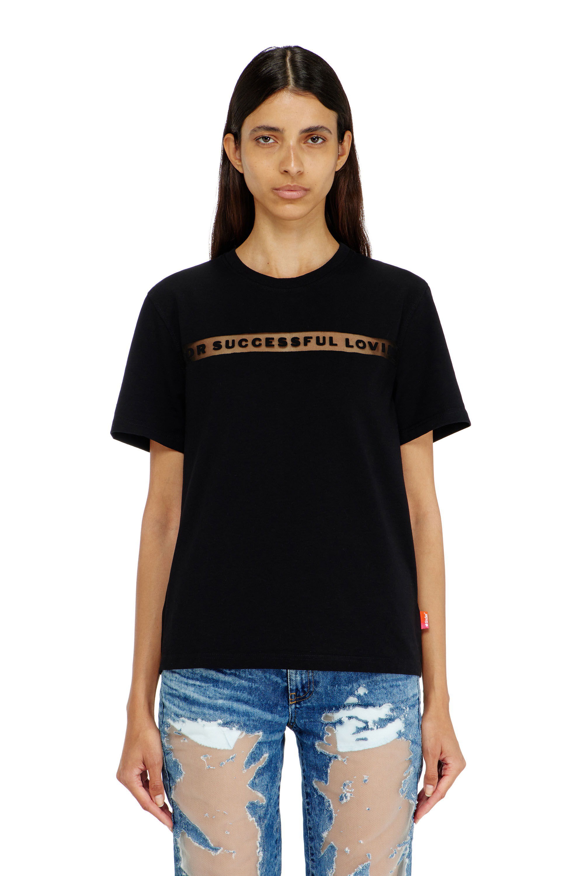 Diesel - PR-T-NOTS-CHI-R, Unisex T-Shirt mit For Successful Loving Logo in Schwarz - 5